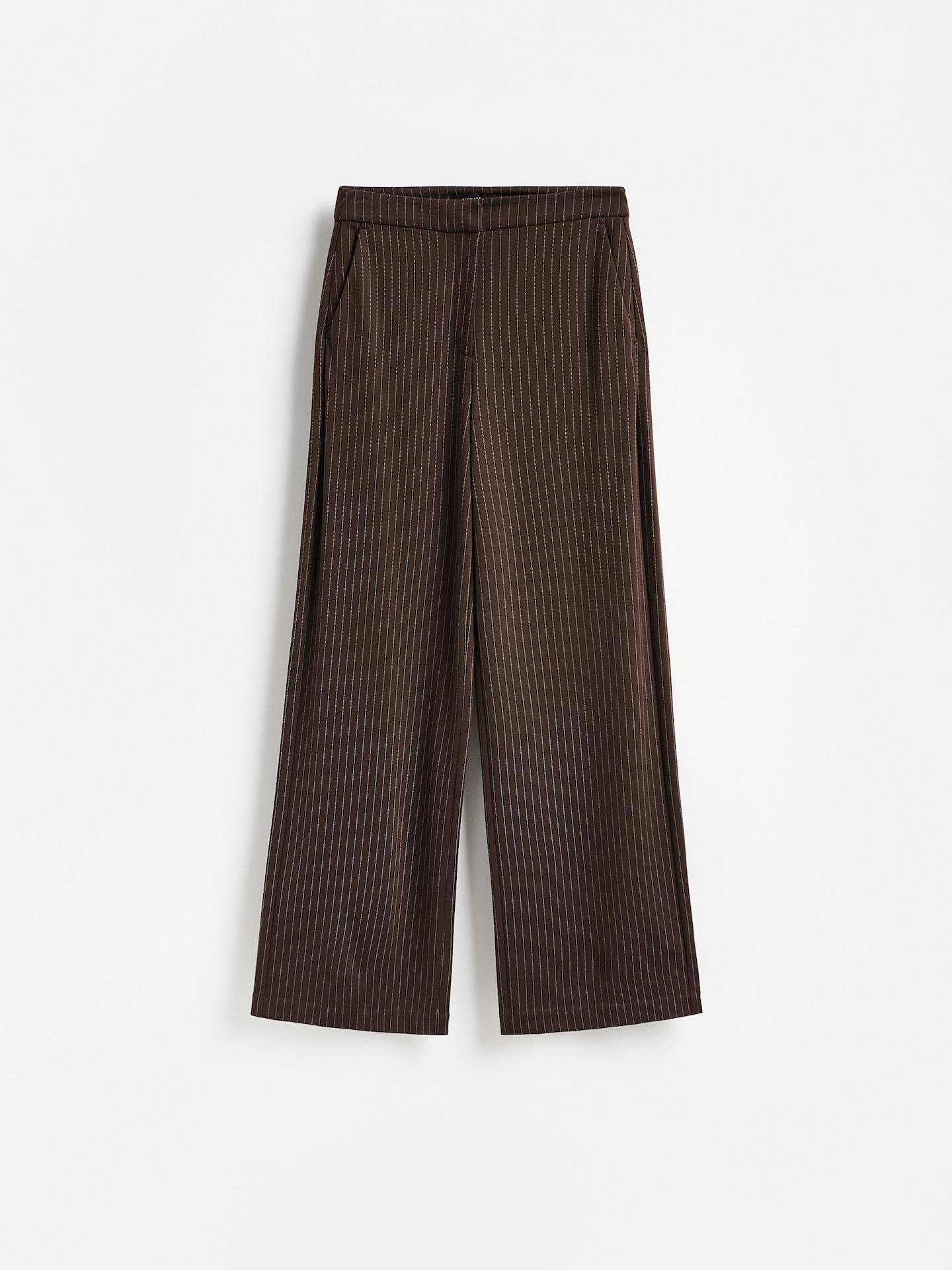 Brown Stripe Trousers, Brown, large image number 0