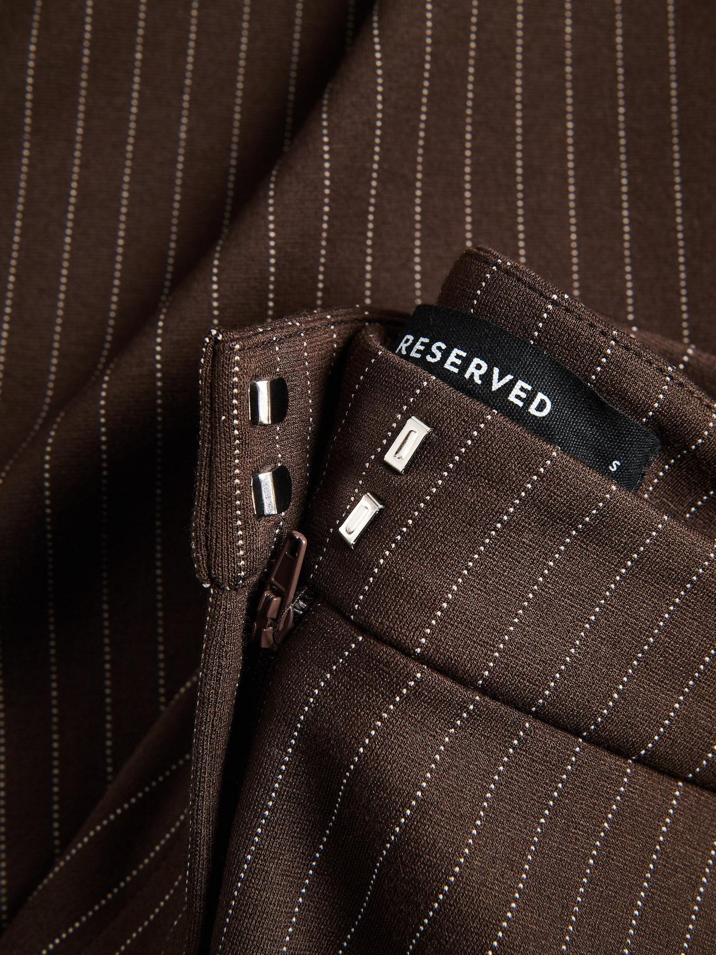 Brown Stripe Trousers, Brown, large image number 1