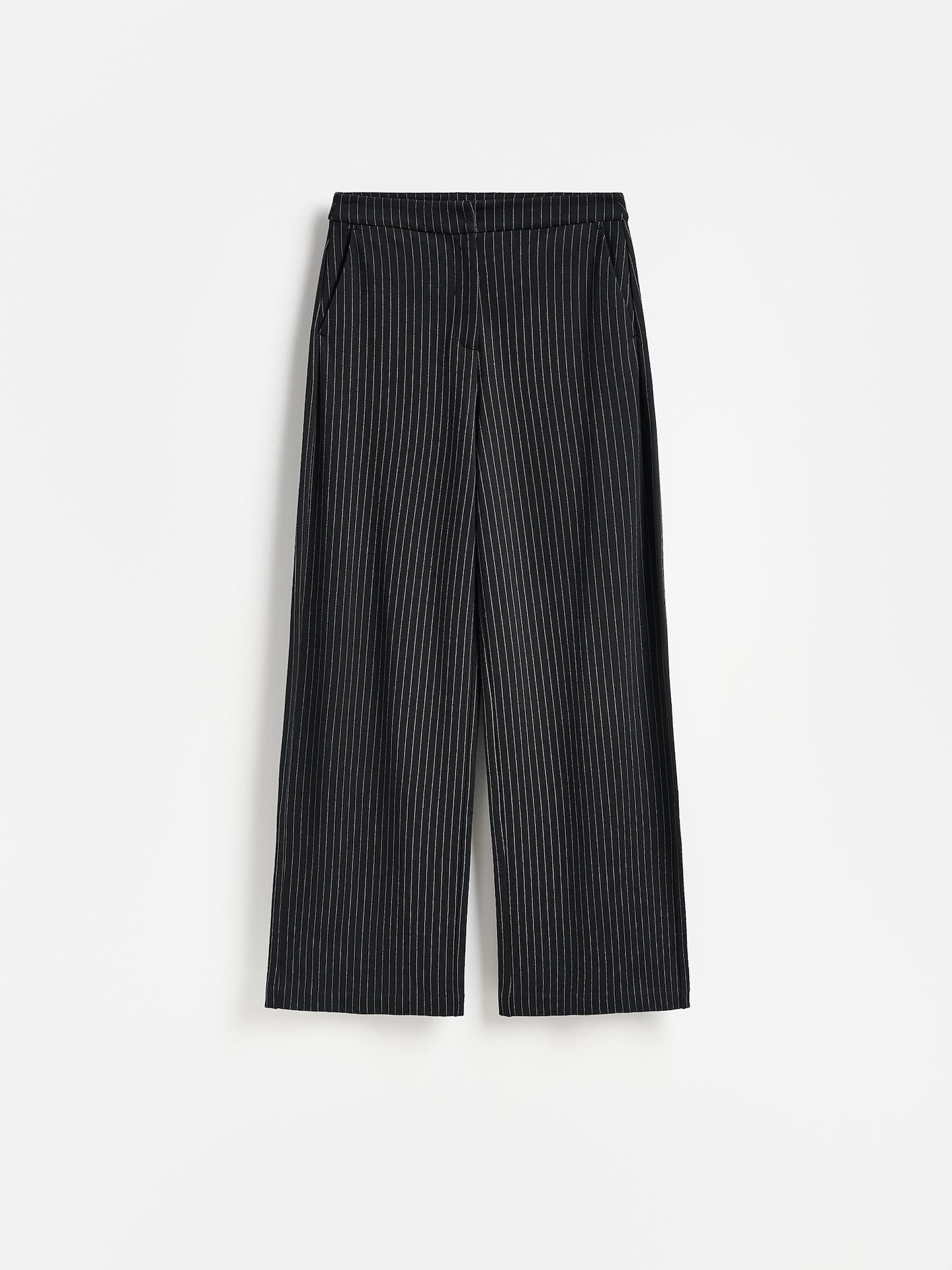 Black Stripe Trousers, Black, medium
