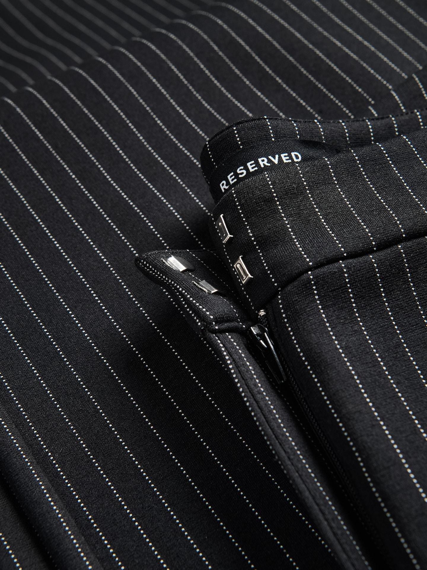 Black Stripe Trousers, Black, medium