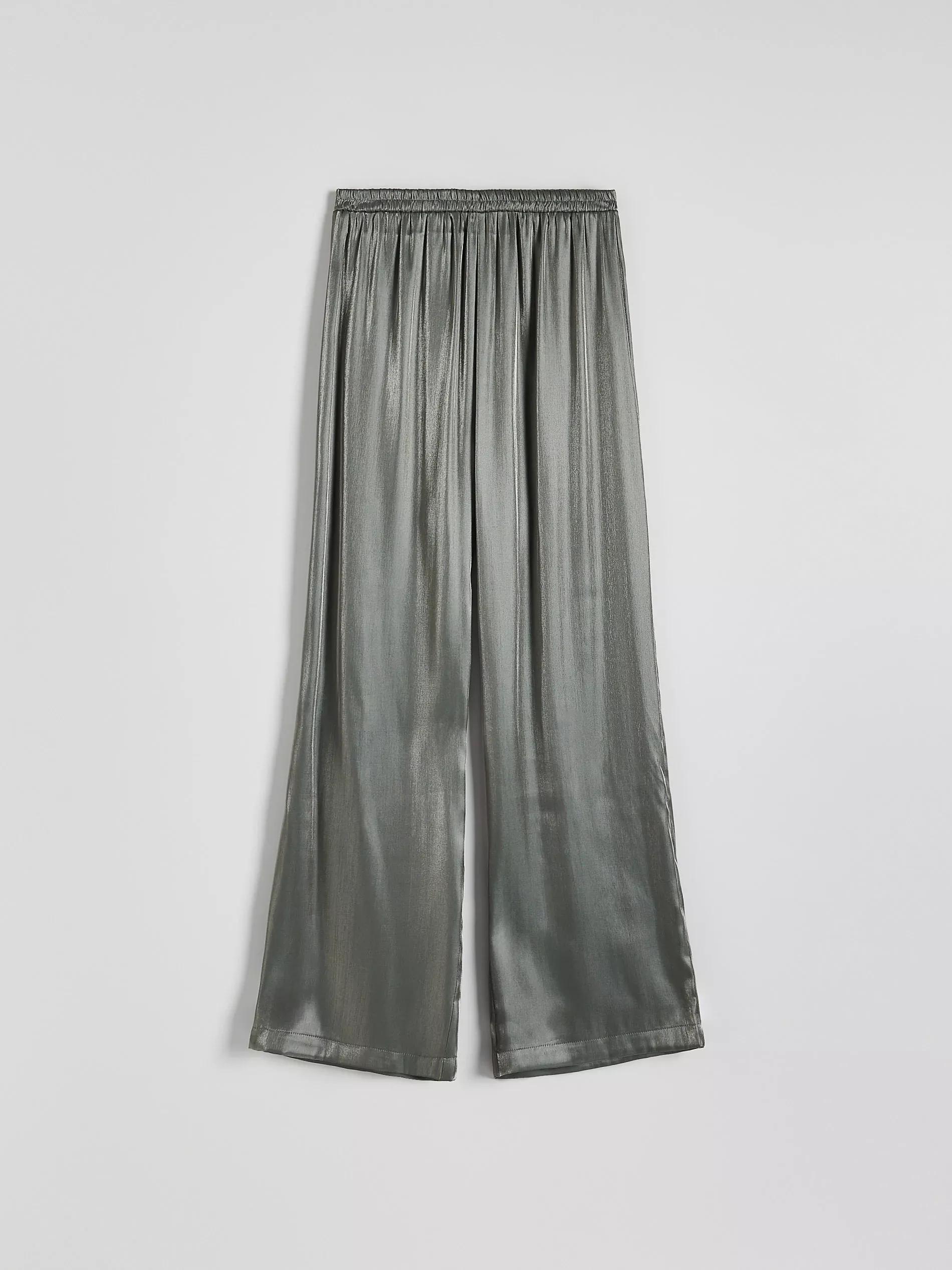 Grey Wide Leg Trousers, , large image number 4