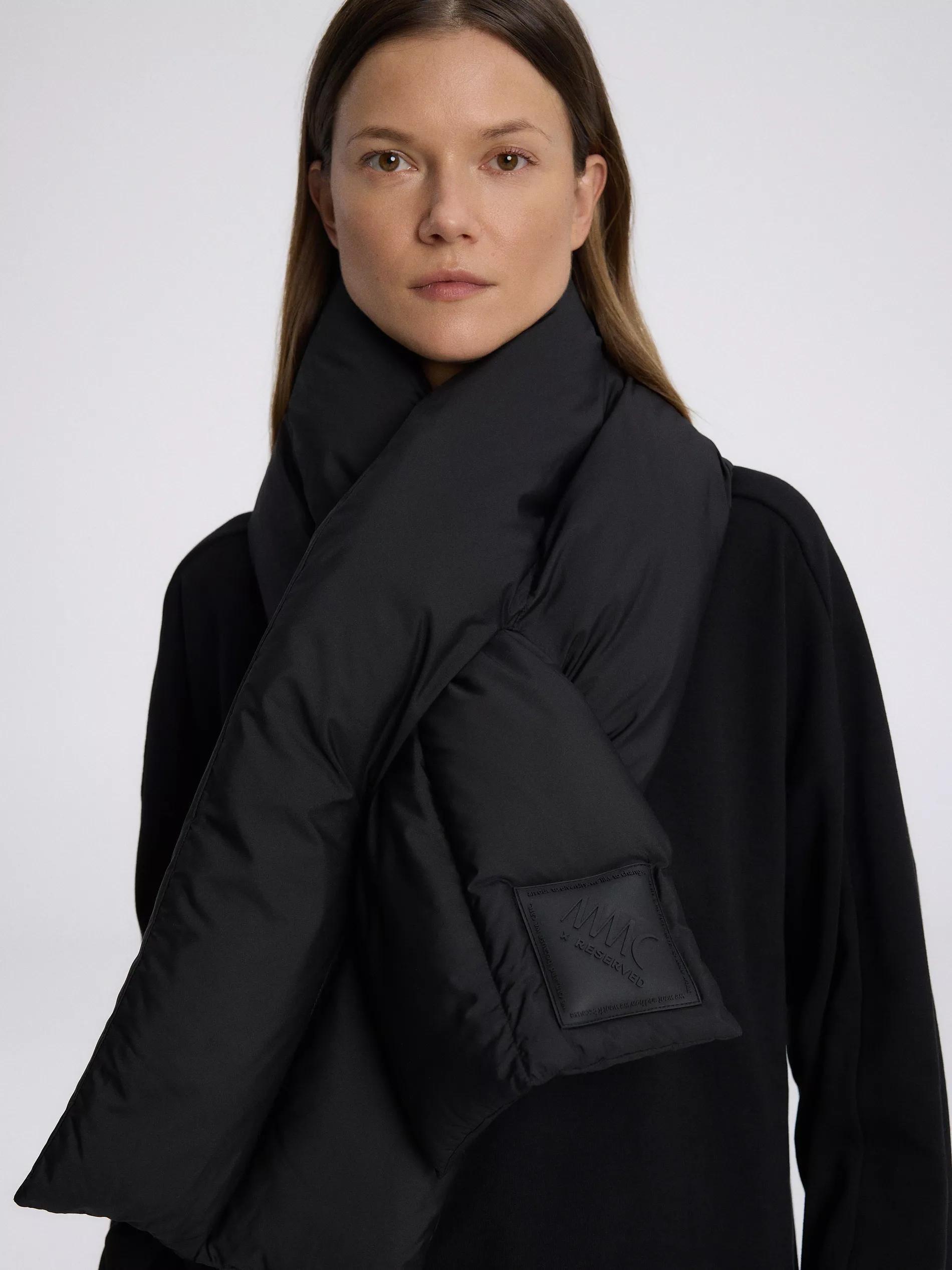 BLACK Nylon scarf with logo, Black, large image number 0