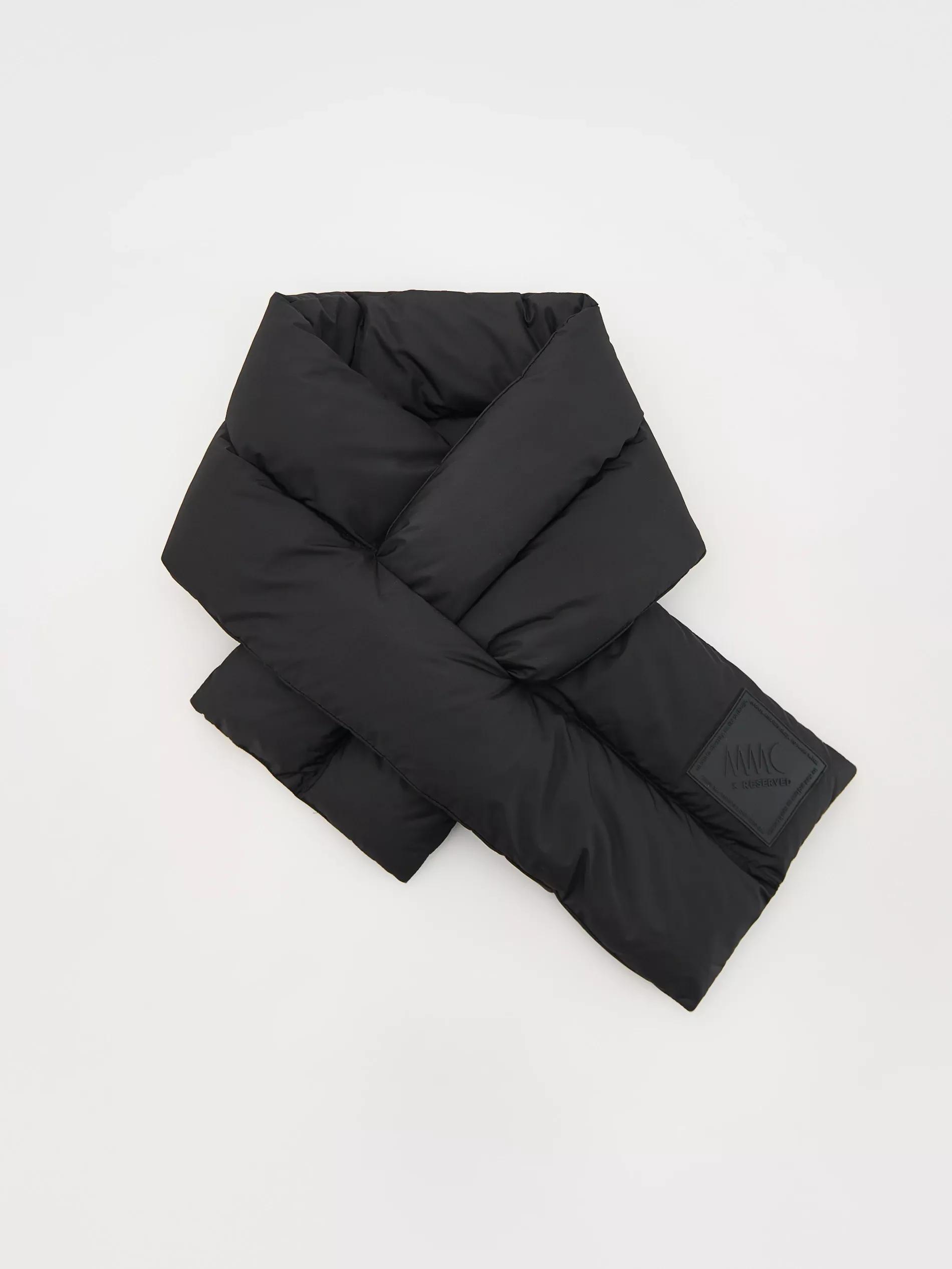 BLACK Nylon scarf with logo, Black, large image number 1