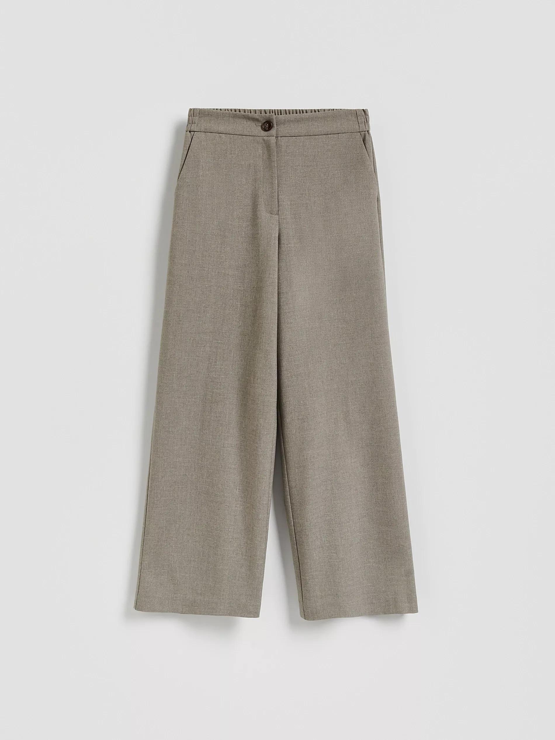 Grey Wide Leg Trousers, Light grey, medium