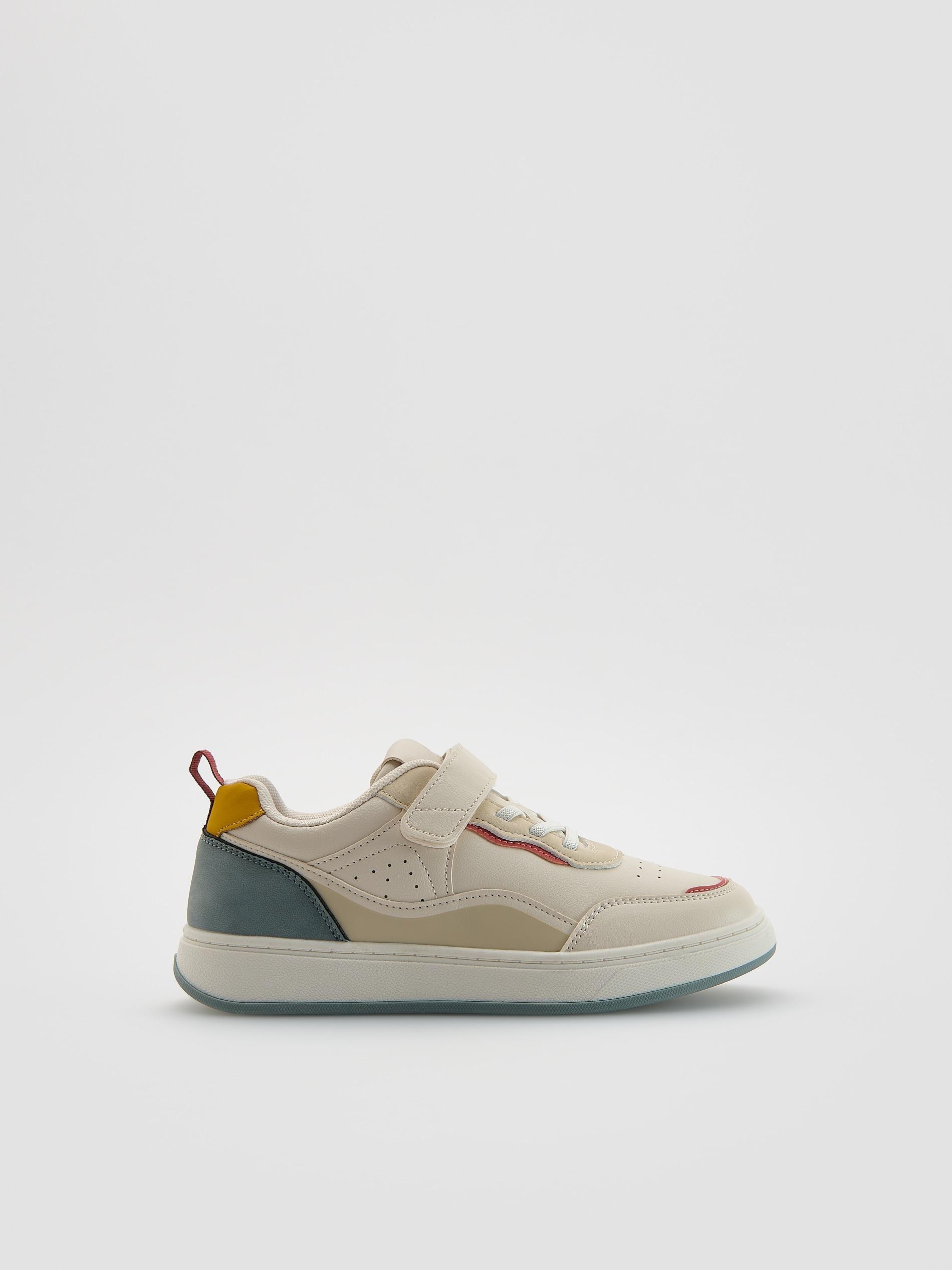 Beige Velcro Strap Trainers, Beige, medium