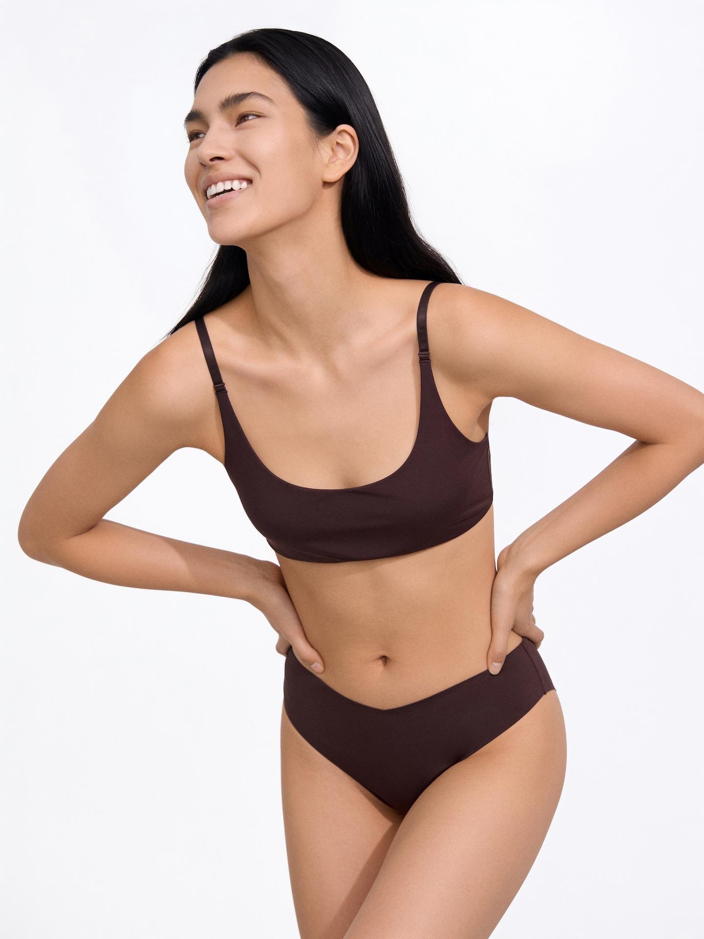 Brown Soft Non-Wired Bra, Brown, medium