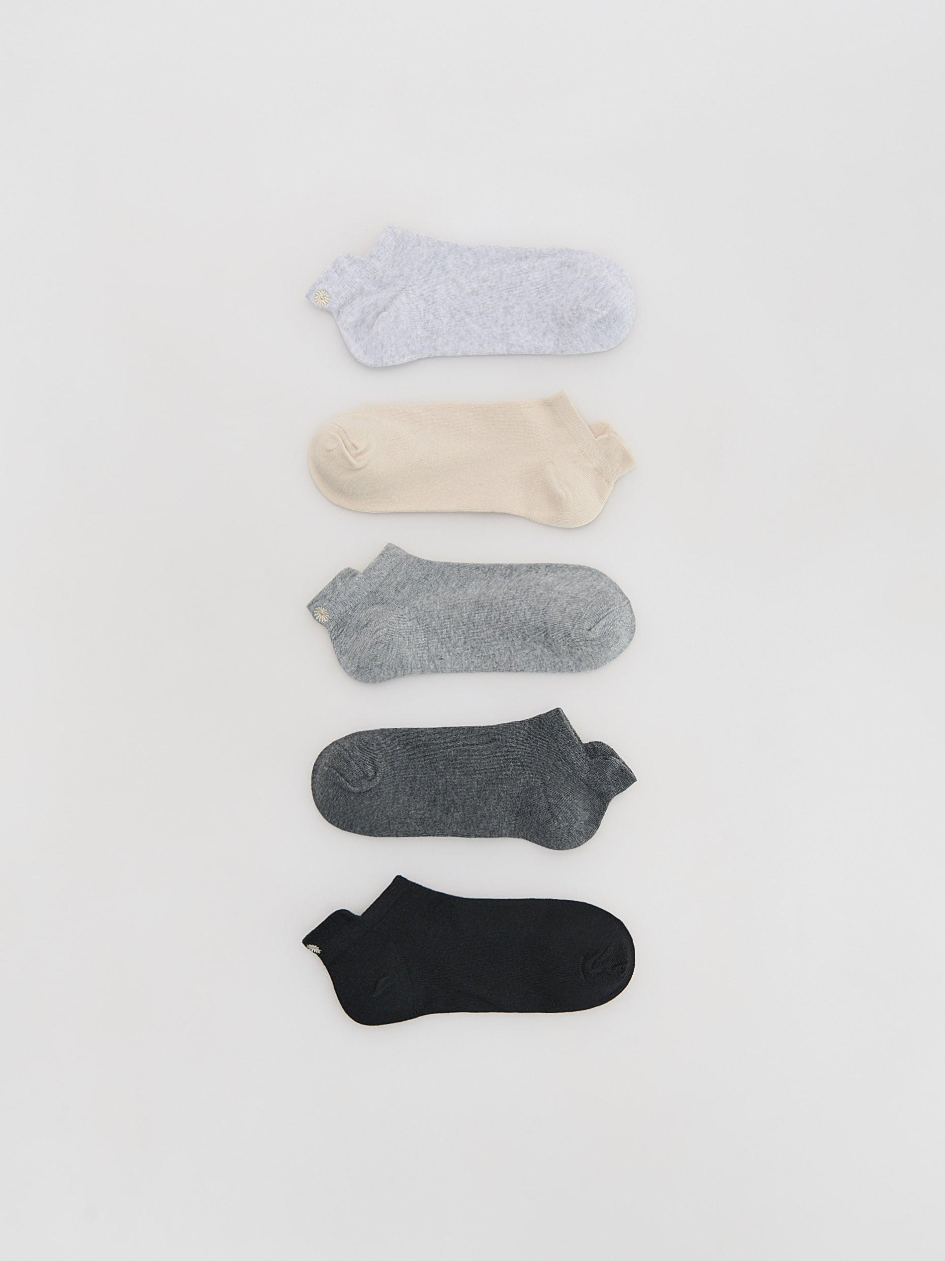 Black Embroidered Socks 5-Pack, , large image number 0