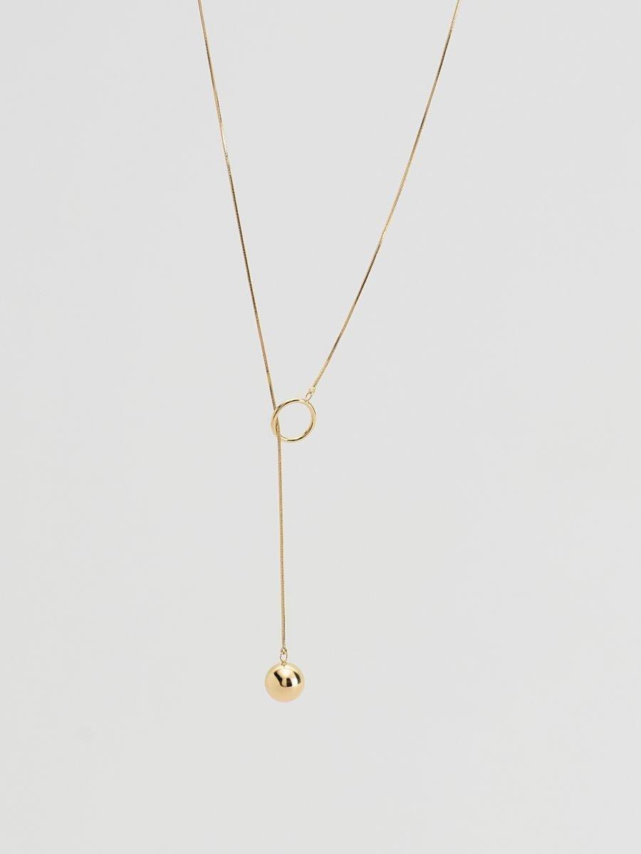 Gold Necklace With Pendant, Golden, large image number 1
