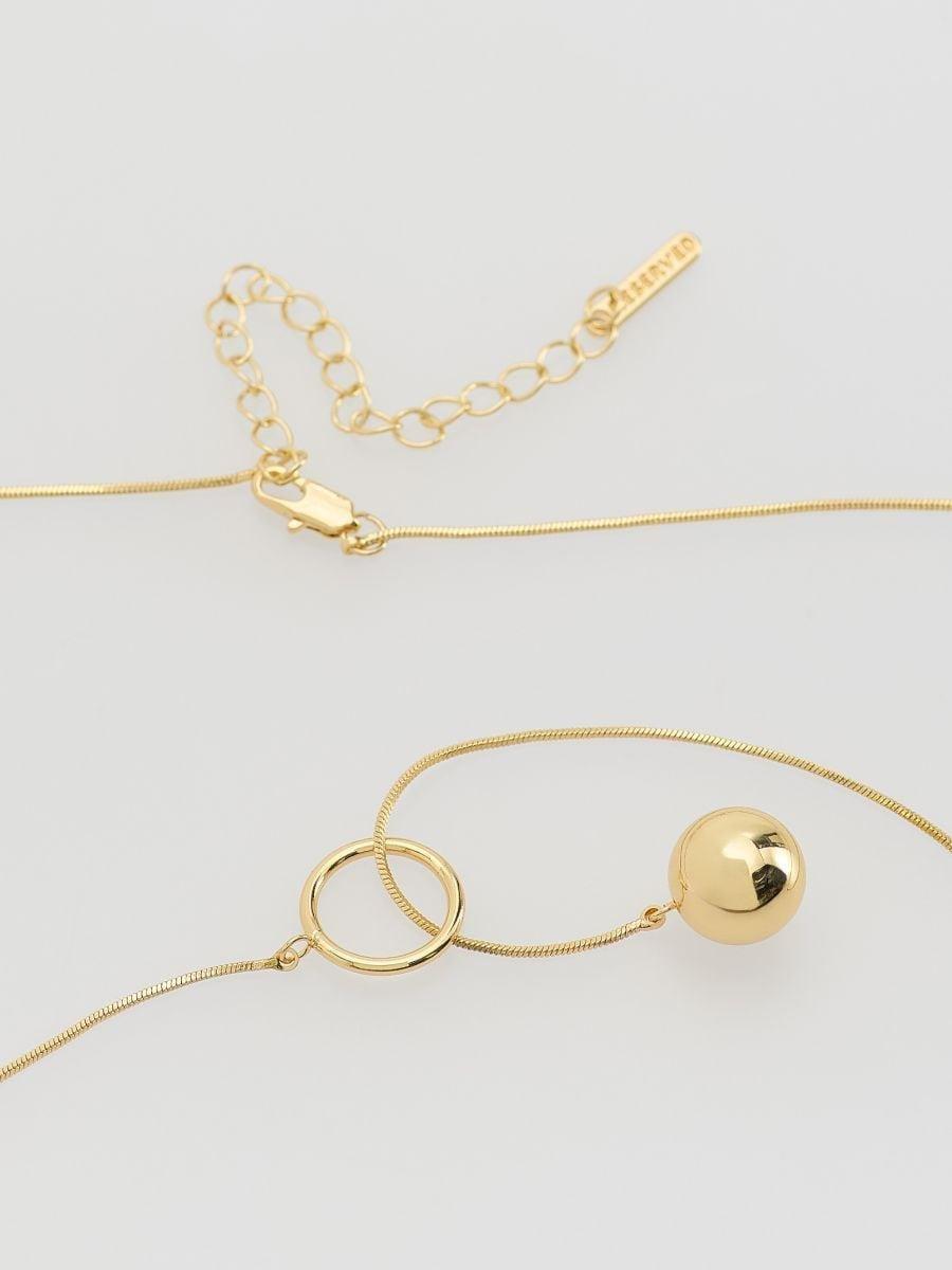 Gold Necklace With Pendant, Golden, large image number 2