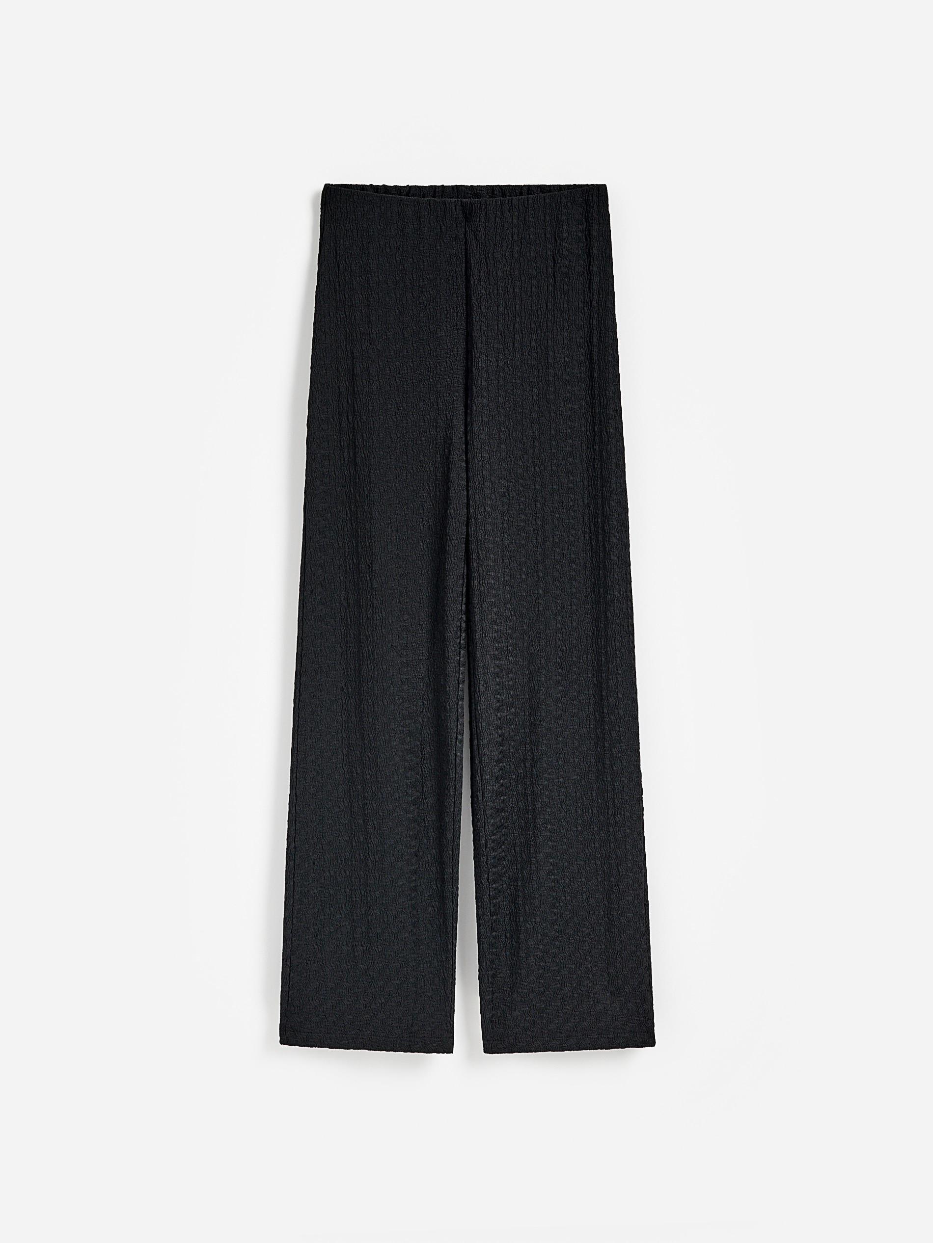 Black Structural Fabric Trousers, Black, large image number 3