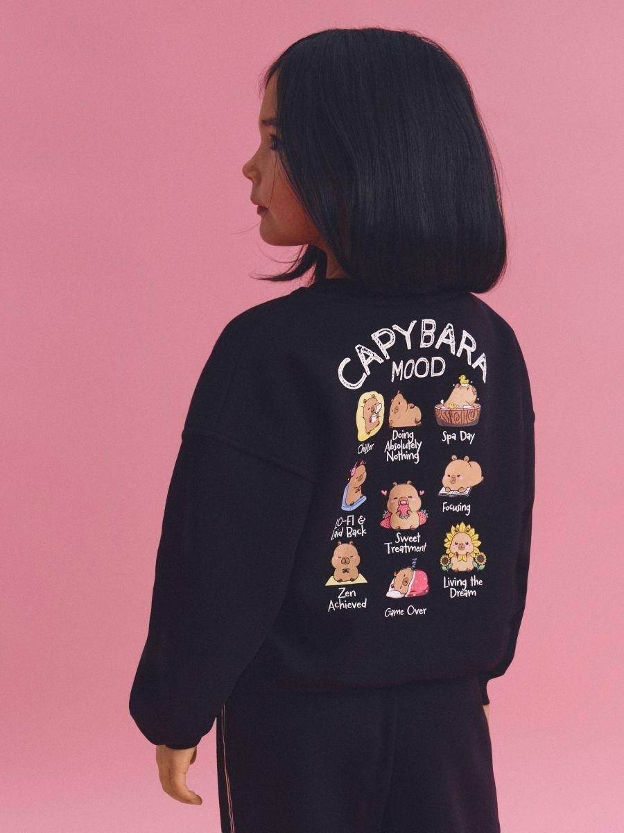 Black Kapibara Capyfun Sweatshirt, Black, large image number 1