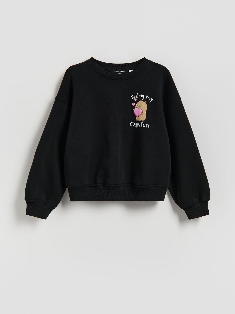 Black Kapibara Capyfun Sweatshirt, Black, large image number 2