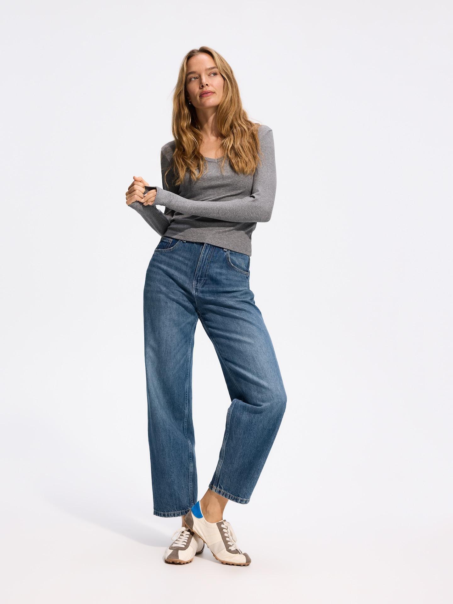Grey Cotton Rich Long Sleeve T-Shirt, Light grey, medium