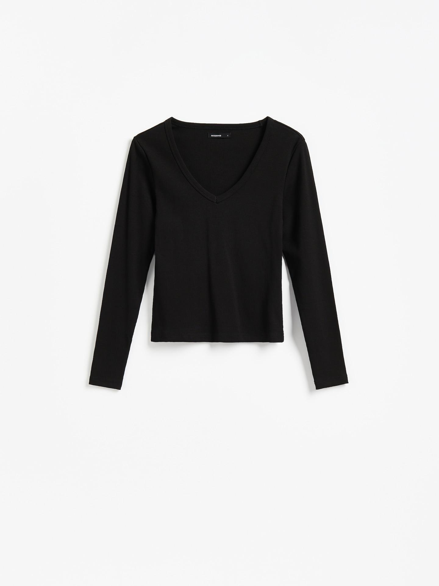 Black Cotton Rich Long Sleeve T-Shirt, Black, large image number 3
