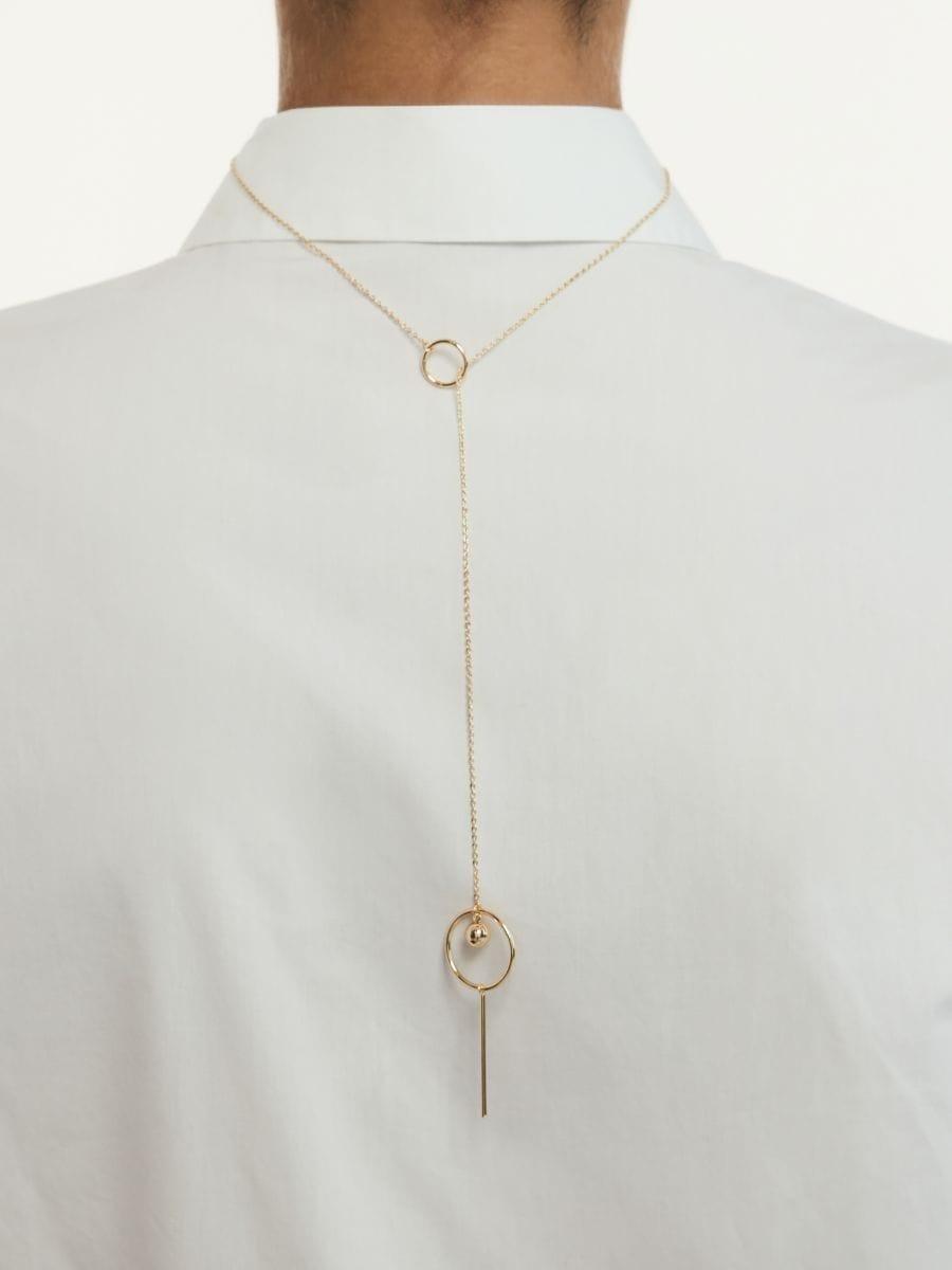 Gold Necklace With Pendant, Golden, large image number 0