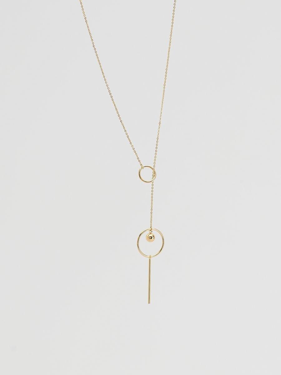 Gold Necklace With Pendant, Golden, large image number 1