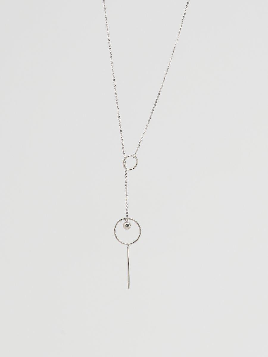 Silver Necklace With Pendant, Silver, large image number 0