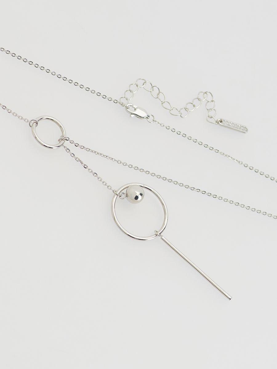 Silver Necklace With Pendant, Silver, medium