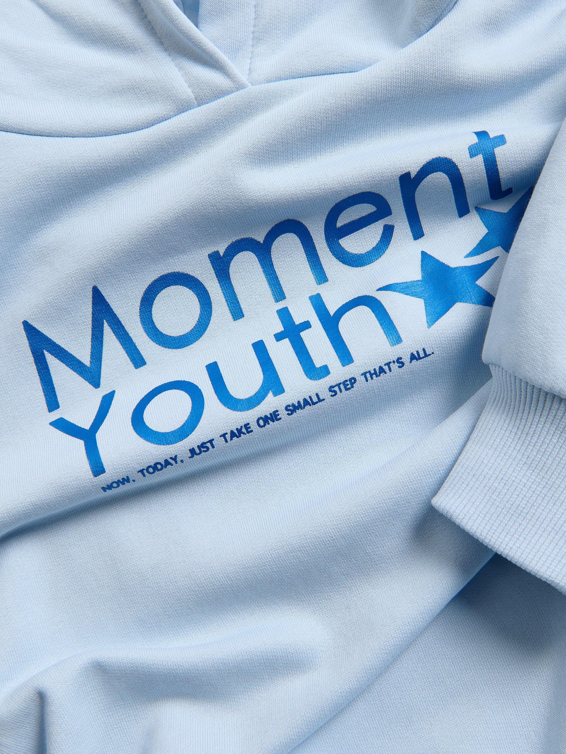 Blue Sweatshirt With Metallic Print, Blue, large image number 1