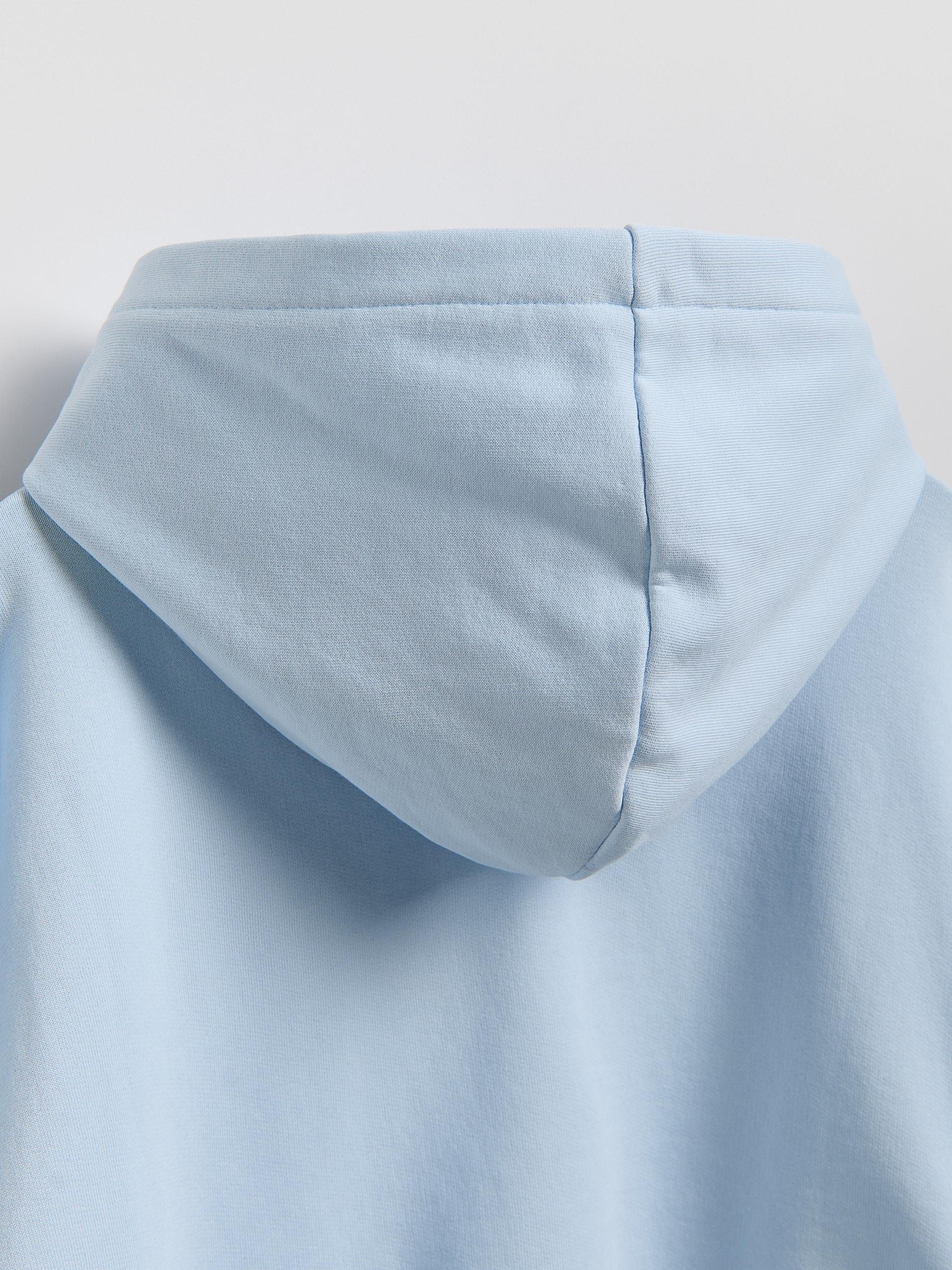 Blue Sweatshirt With Metallic Print, Blue, medium