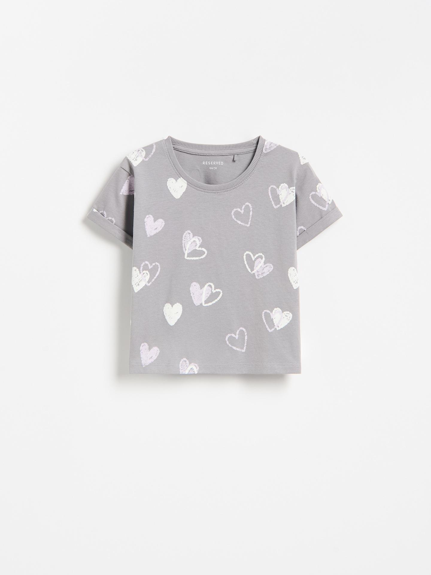 Grey Patterned Cotton T-Shirt, Grey, large image number 0