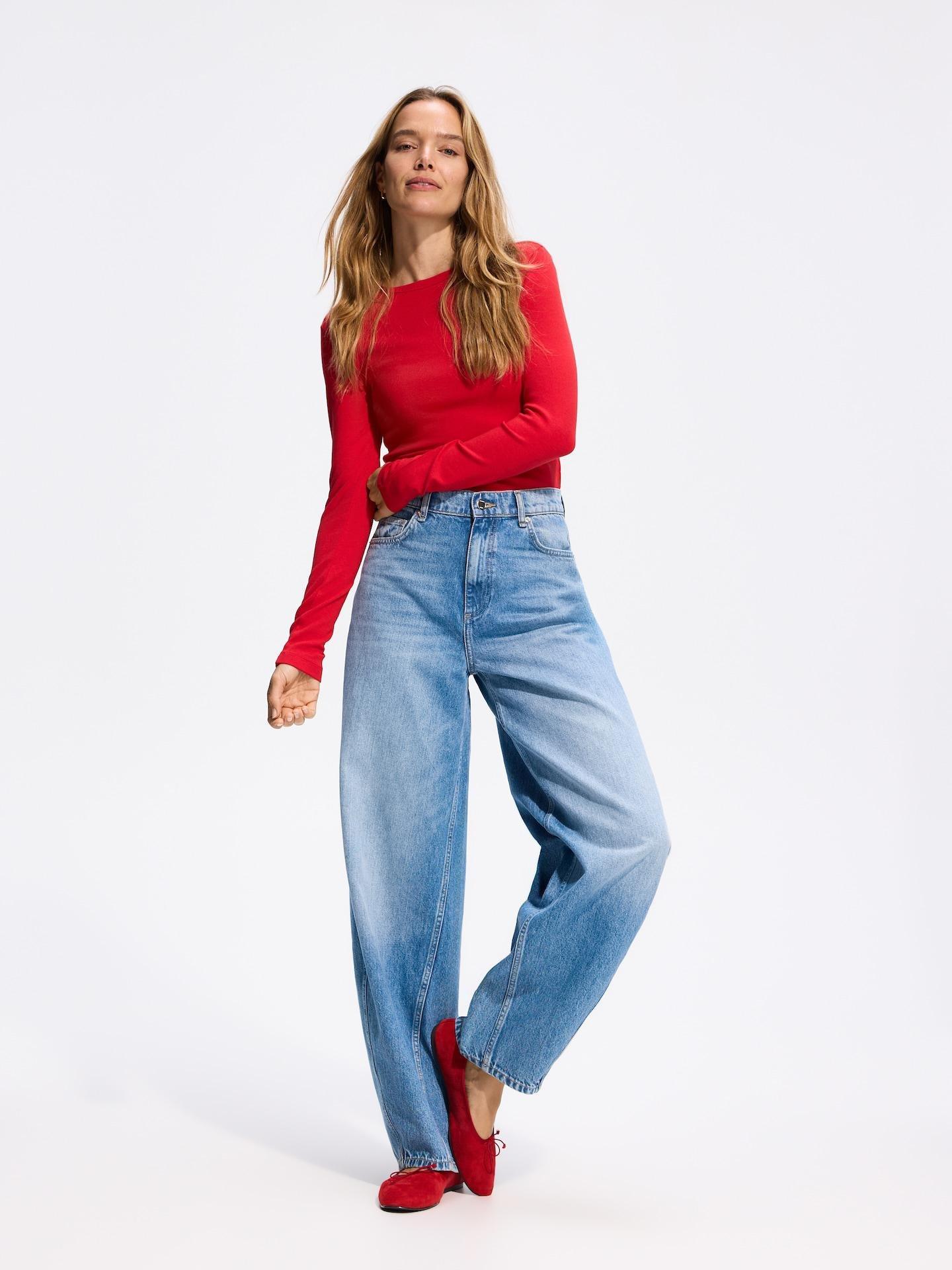 Red Modal Rich Long Sleeve T-Shirt, Red, medium