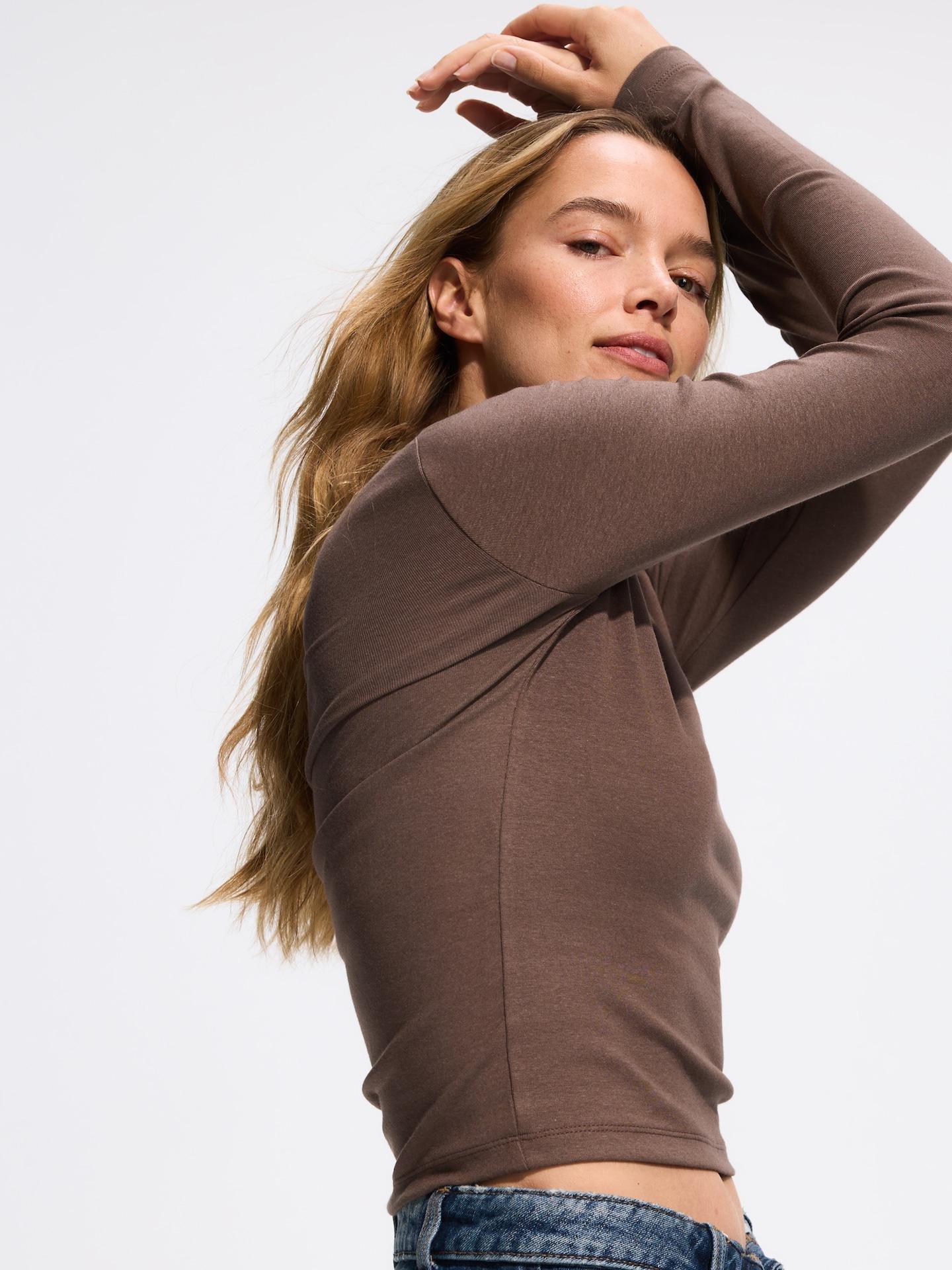 Brown Modal Rich Long Sleeve T-Shirt, Brown, large image number 2