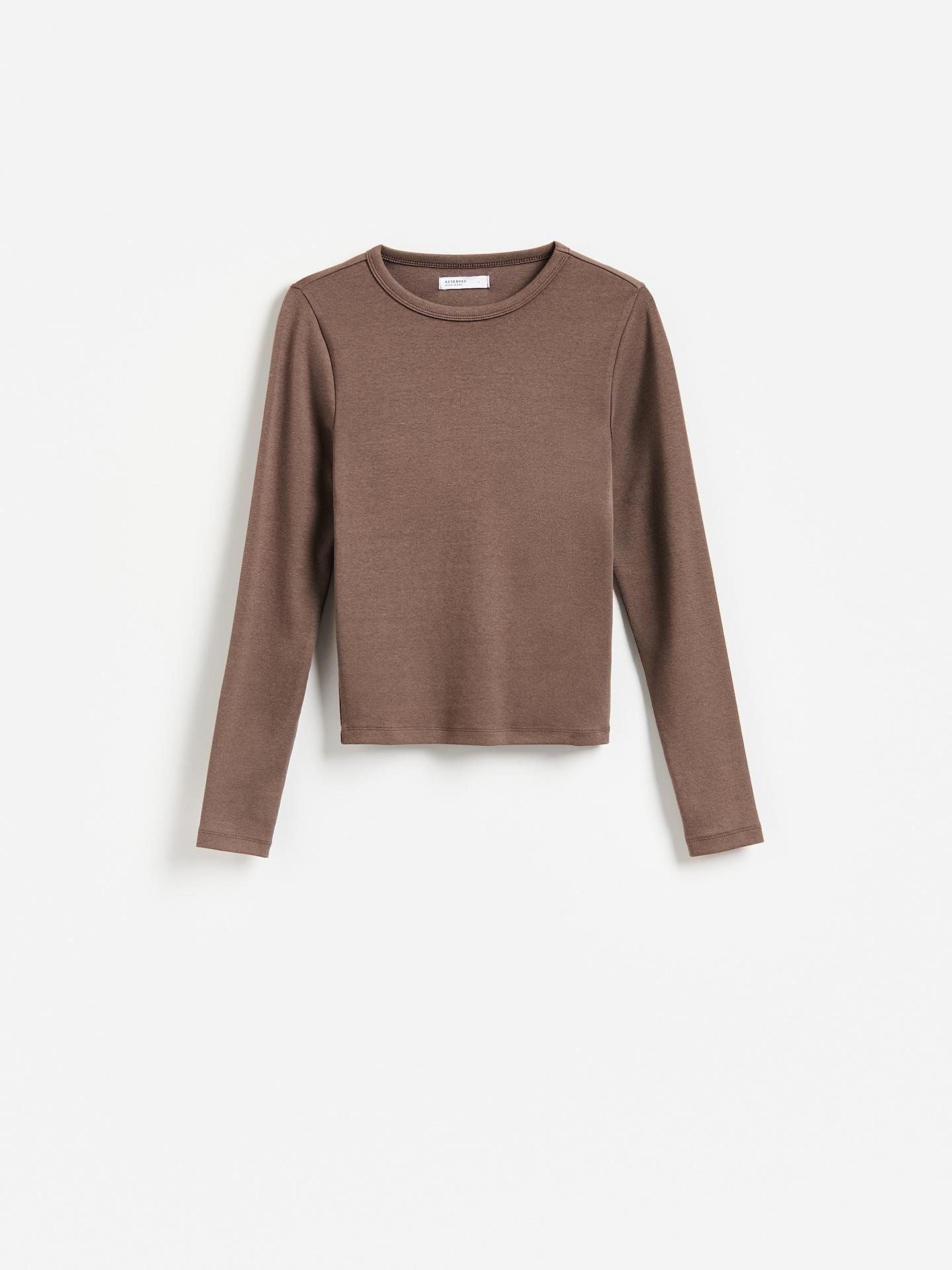 Brown Modal Rich Long Sleeve T-Shirt, Brown, large image number 3