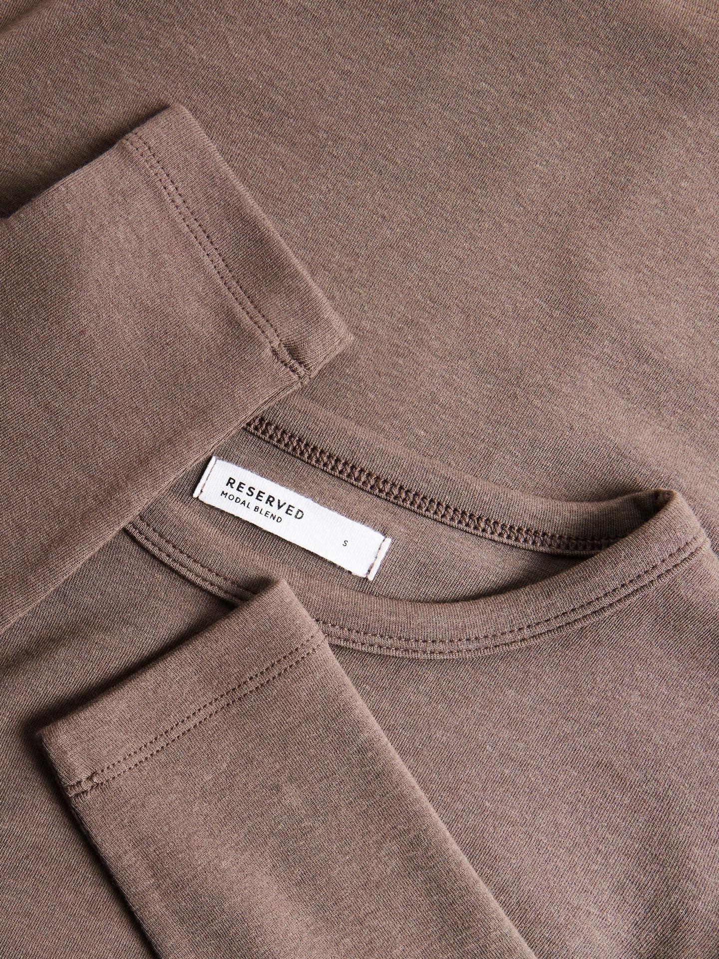 Brown Modal Rich Long Sleeve T-Shirt, Brown, large image number 4