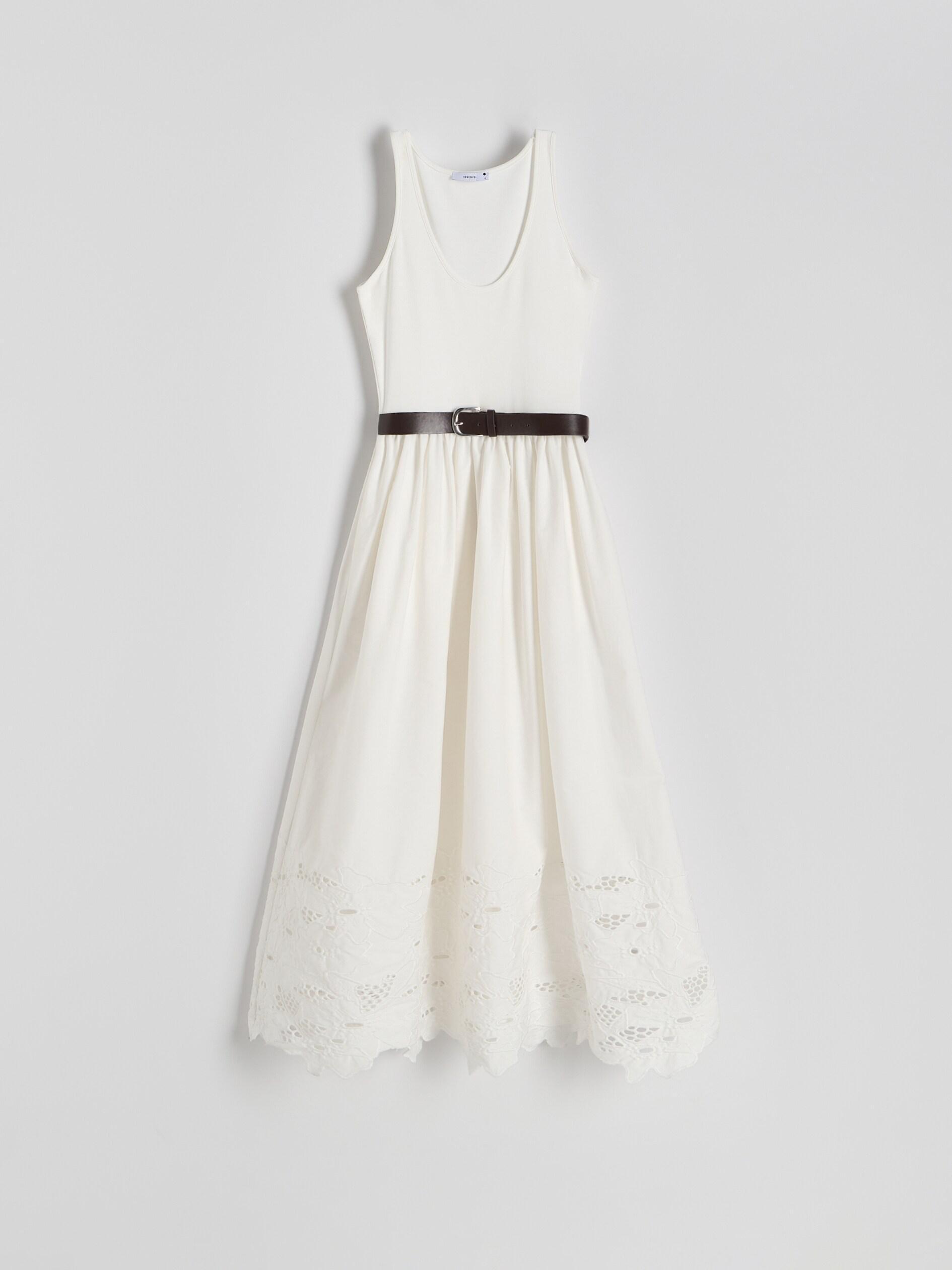 CREAM Maxi dress with belt, Ivory, medium