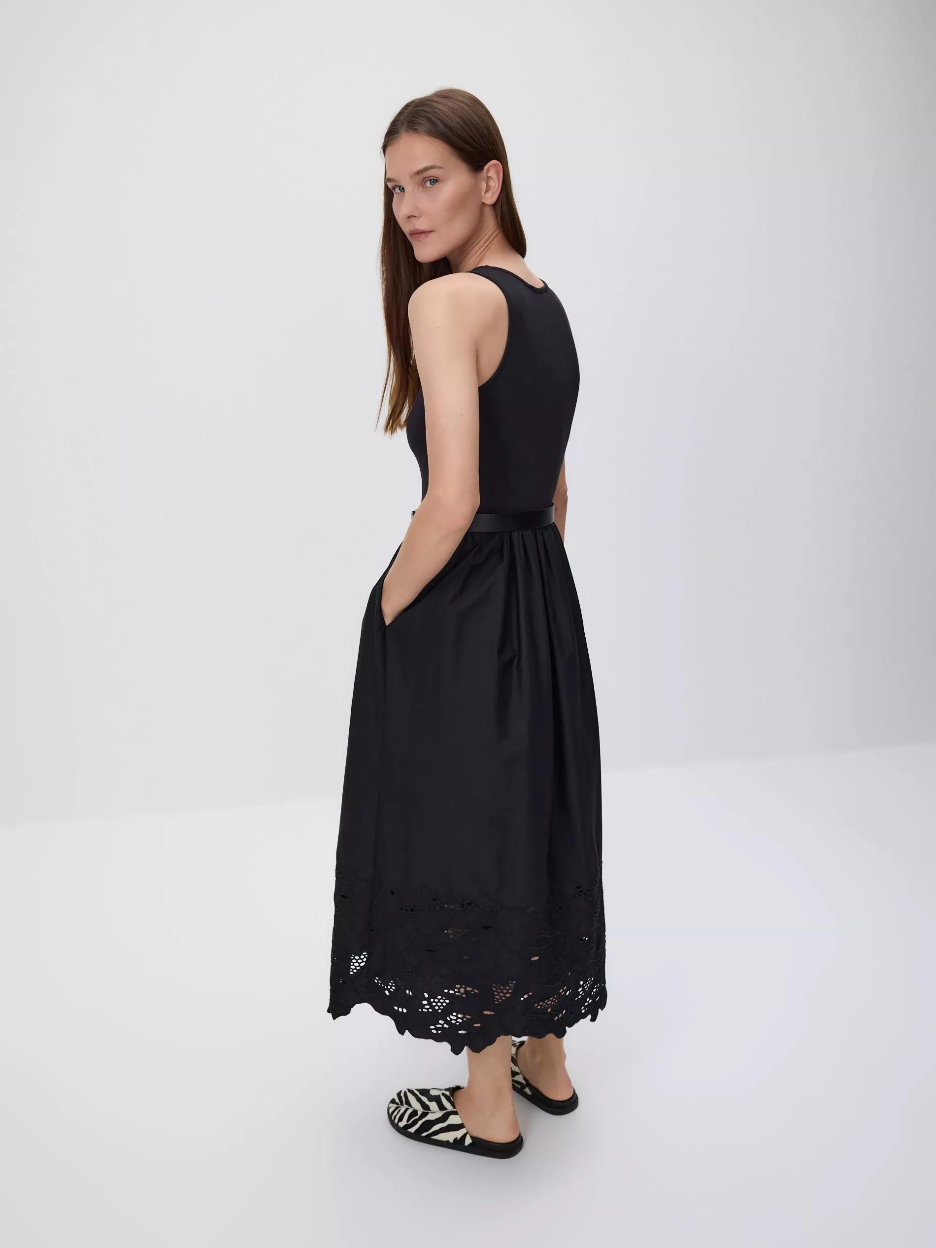 BLACK Maxi dress with belt, Black, large image number 1