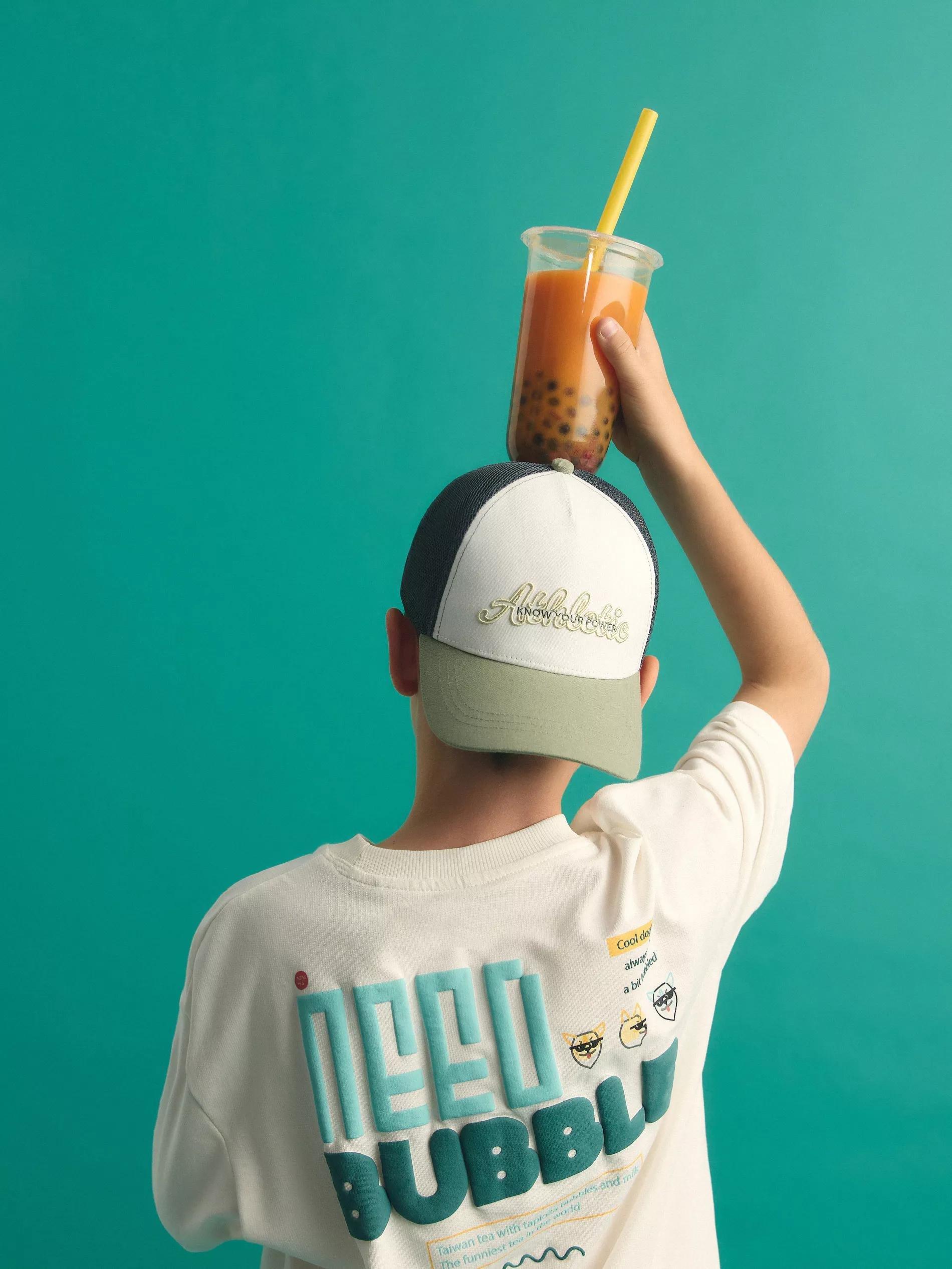 Cream Cotton T-Shirt With Print, Ivory, large image number 3