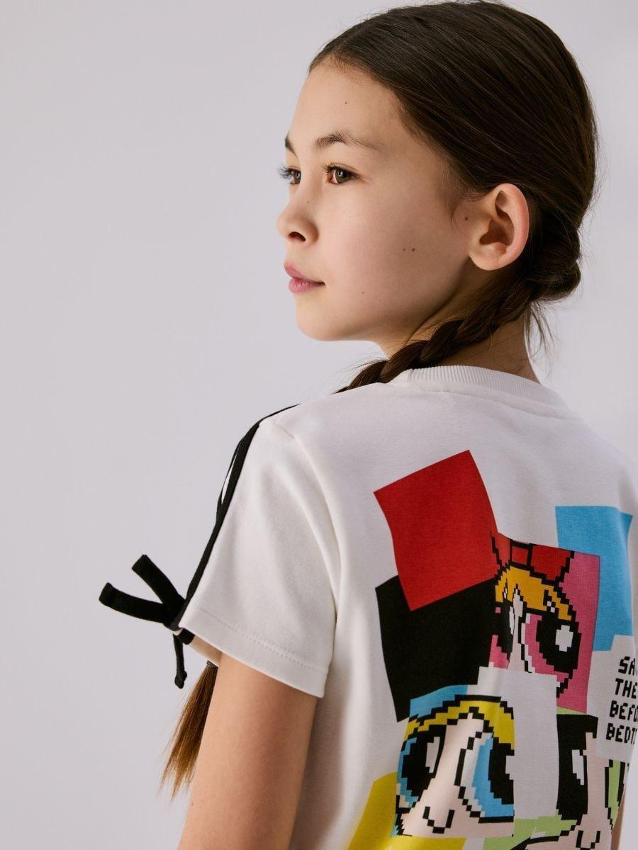 Cream T-Shirt With Powerpuff Girls Print, Ivory, medium