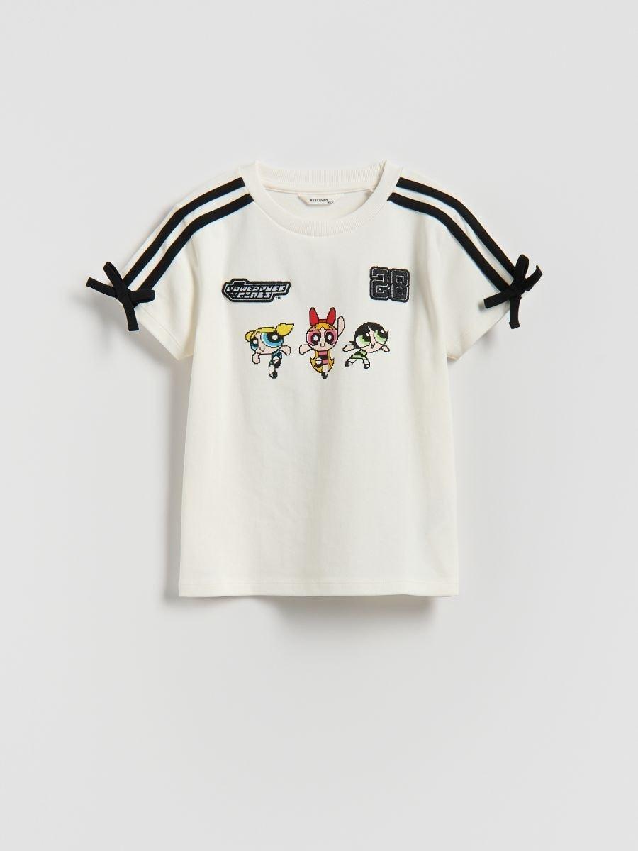 Cream T-Shirt With Powerpuff Girls Print, Ivory, large image number 2