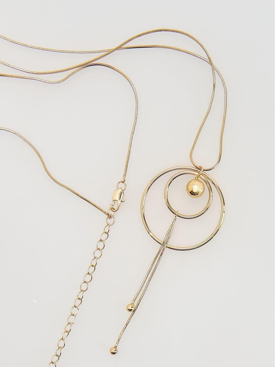 Gold Beaded Necklace, Golden, large image number 1