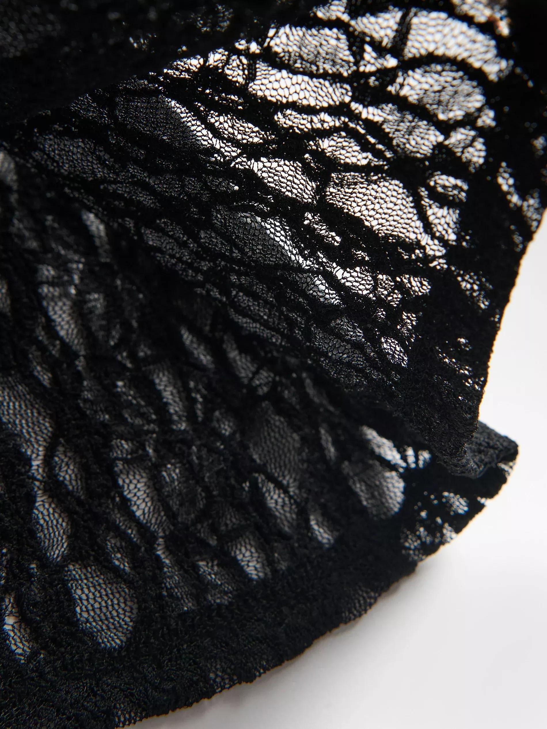Black Lace Pants, Black, large image number 4