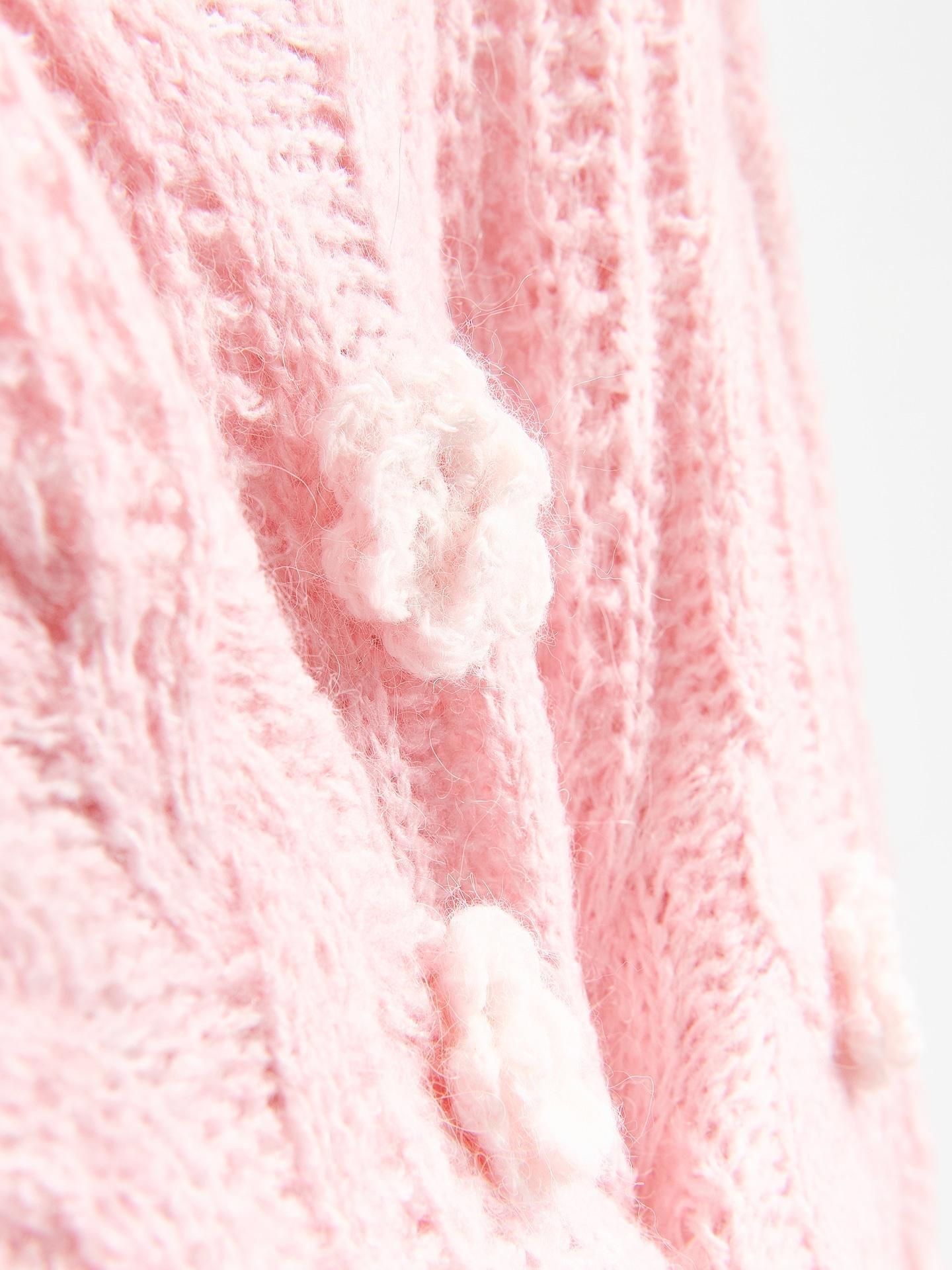 Pink Jumper With Floral Applique, Pink, medium
