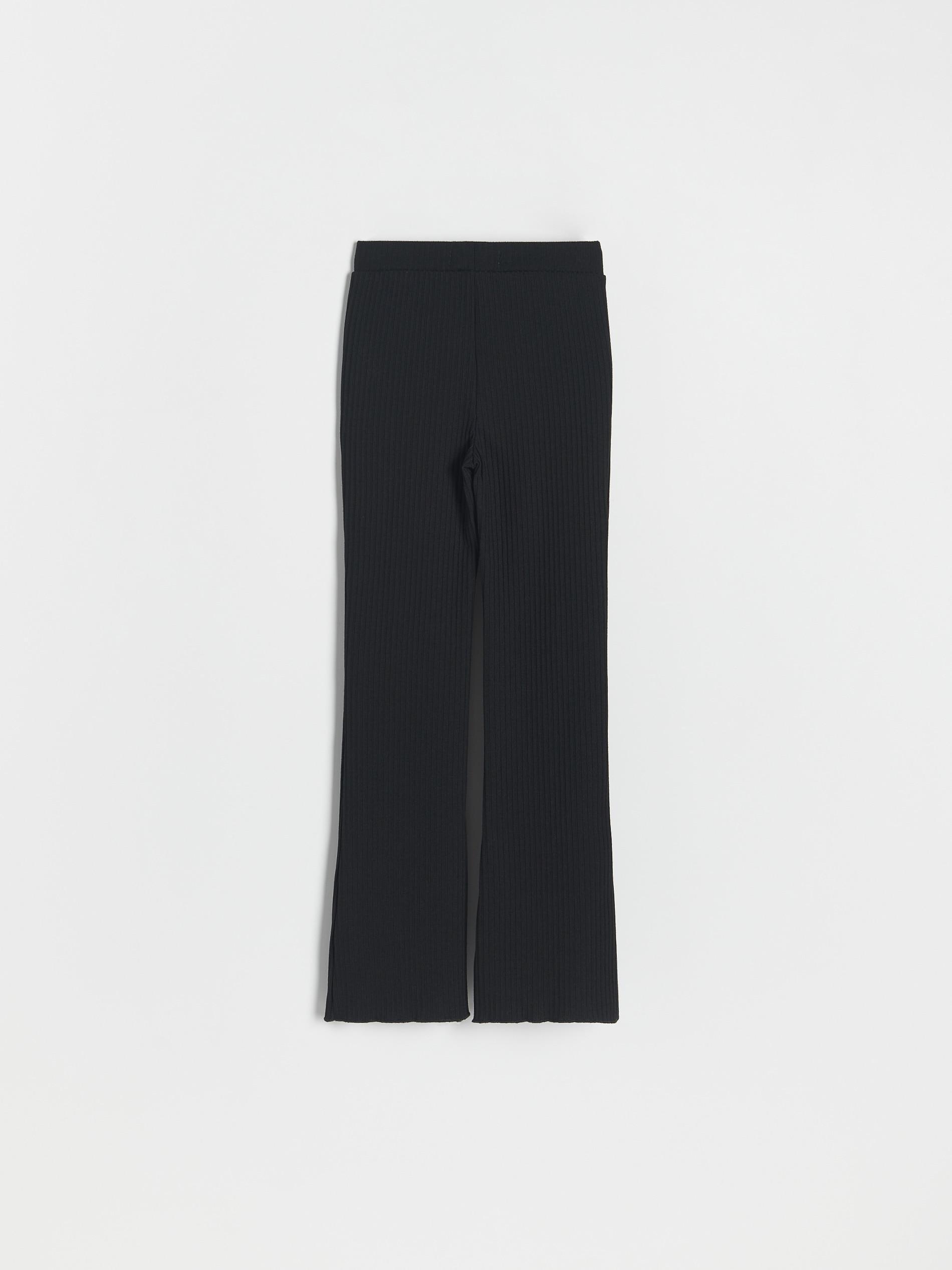 Black Cotton Rich Flare Trousers, Black, large image number 3