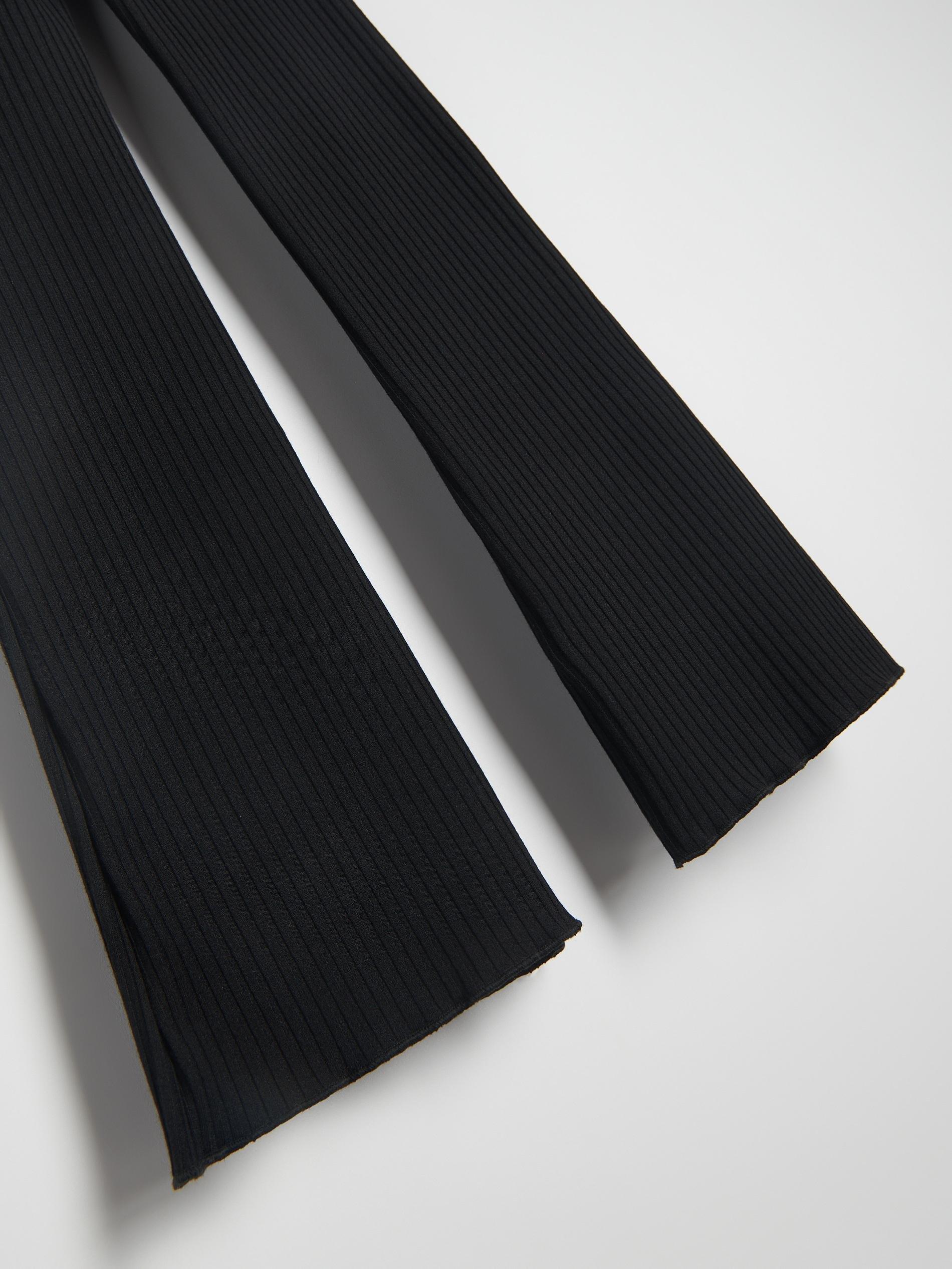 Black Cotton Rich Flare Trousers, Black, large image number 4