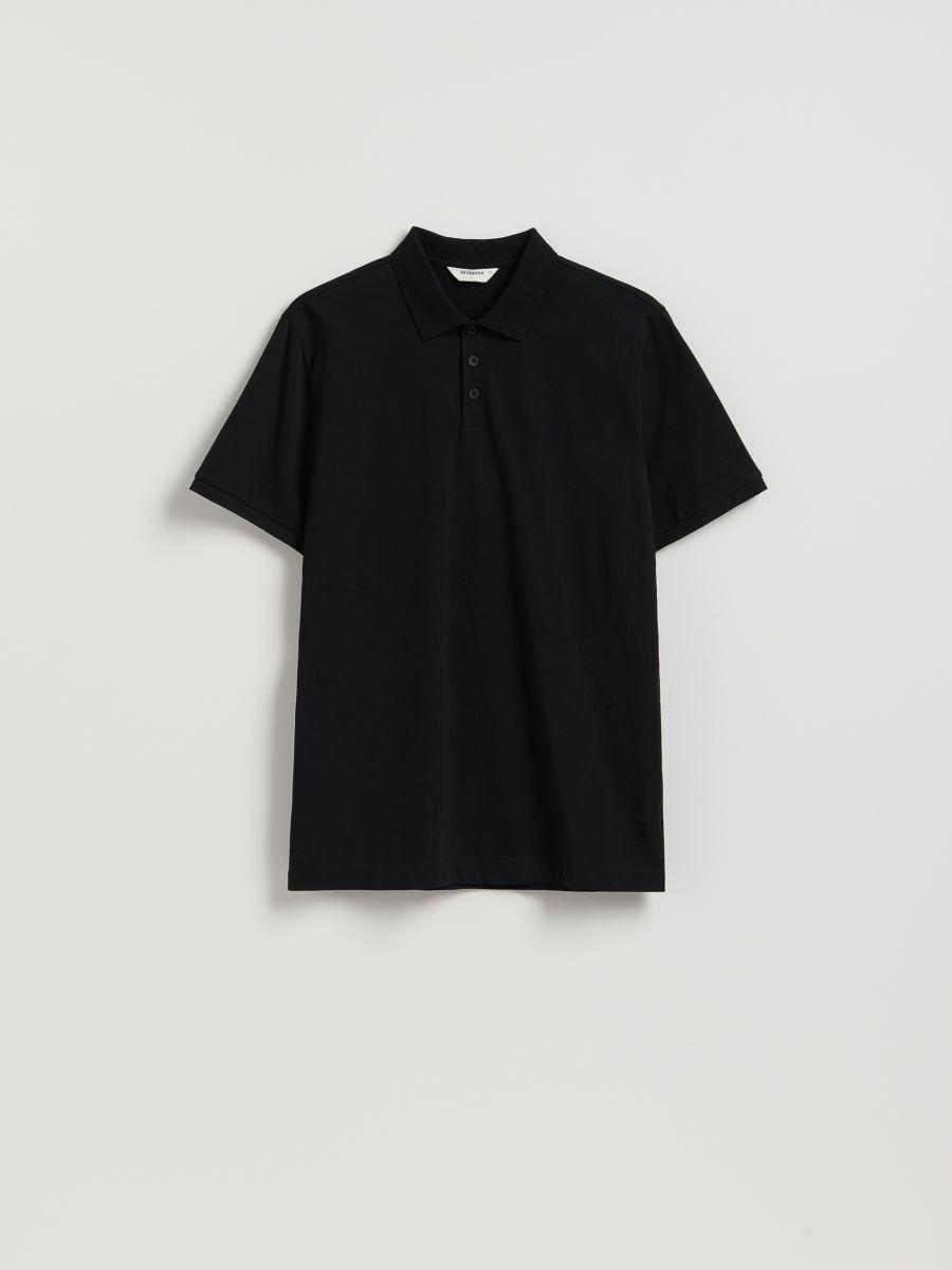 Black Polo Shirt In Regular Fit, Black, medium