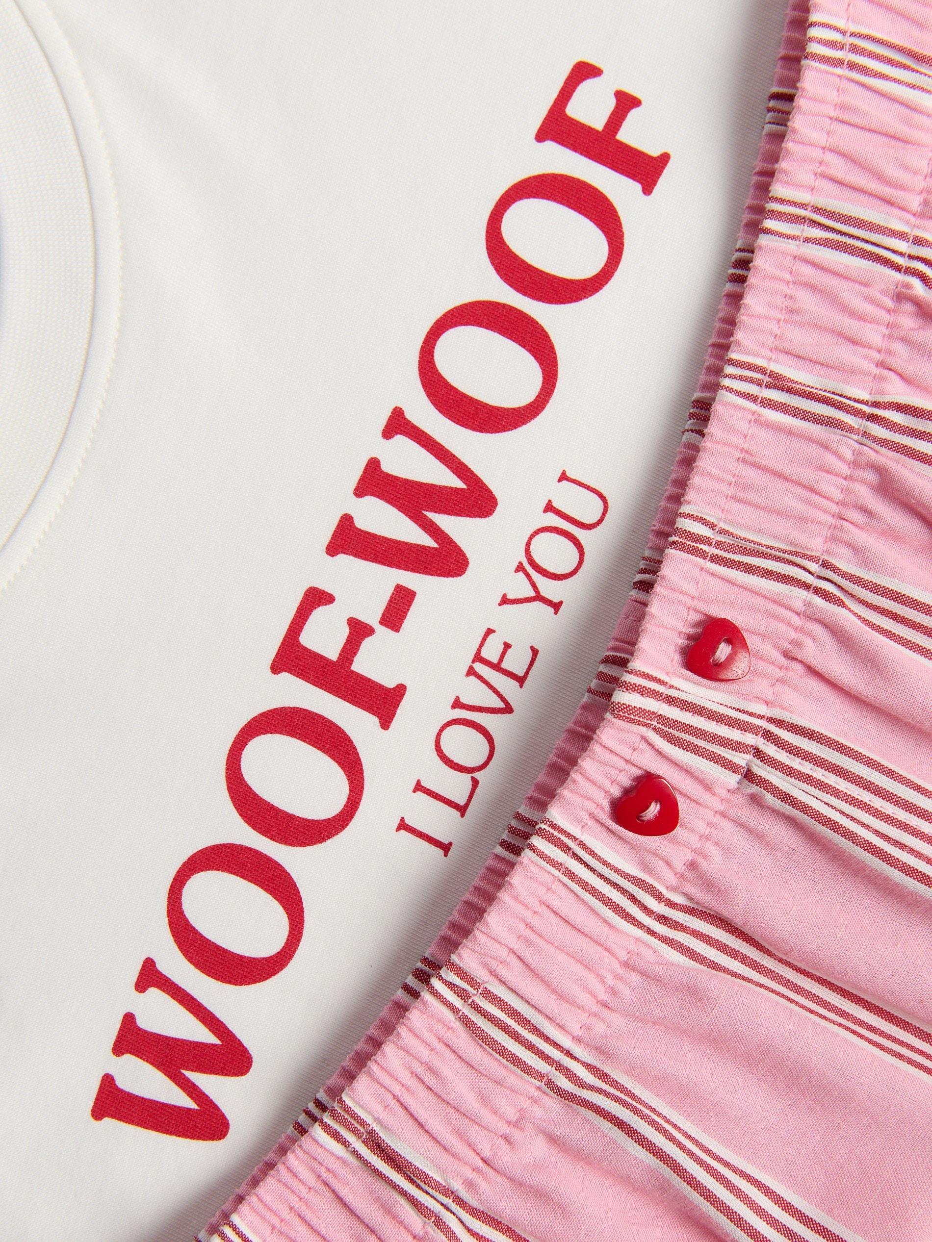 Pink Two Piece Cotton Pyjama Set, Pink, large image number 1