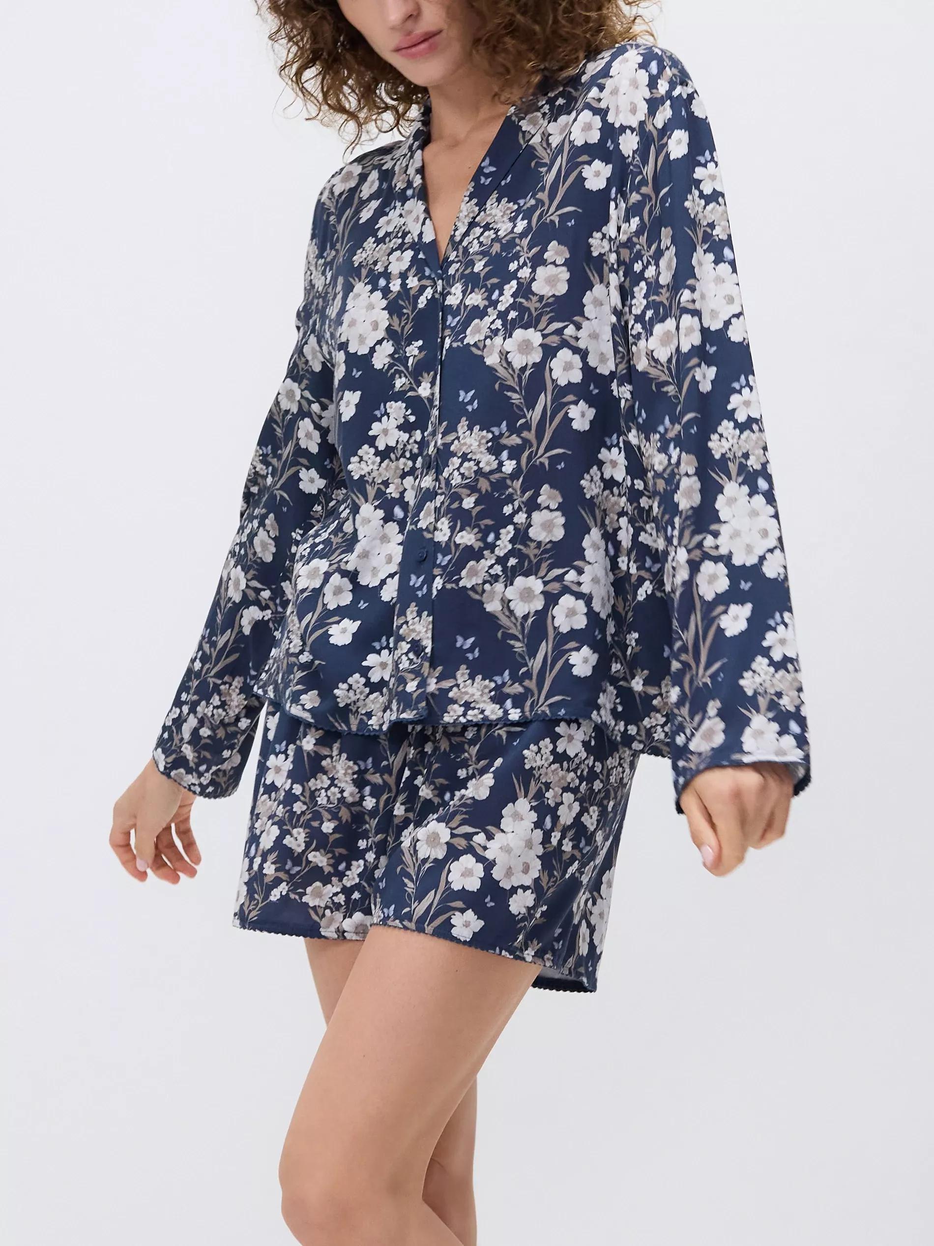 NAVY Two piece viscose pyjama set, , large image number 1