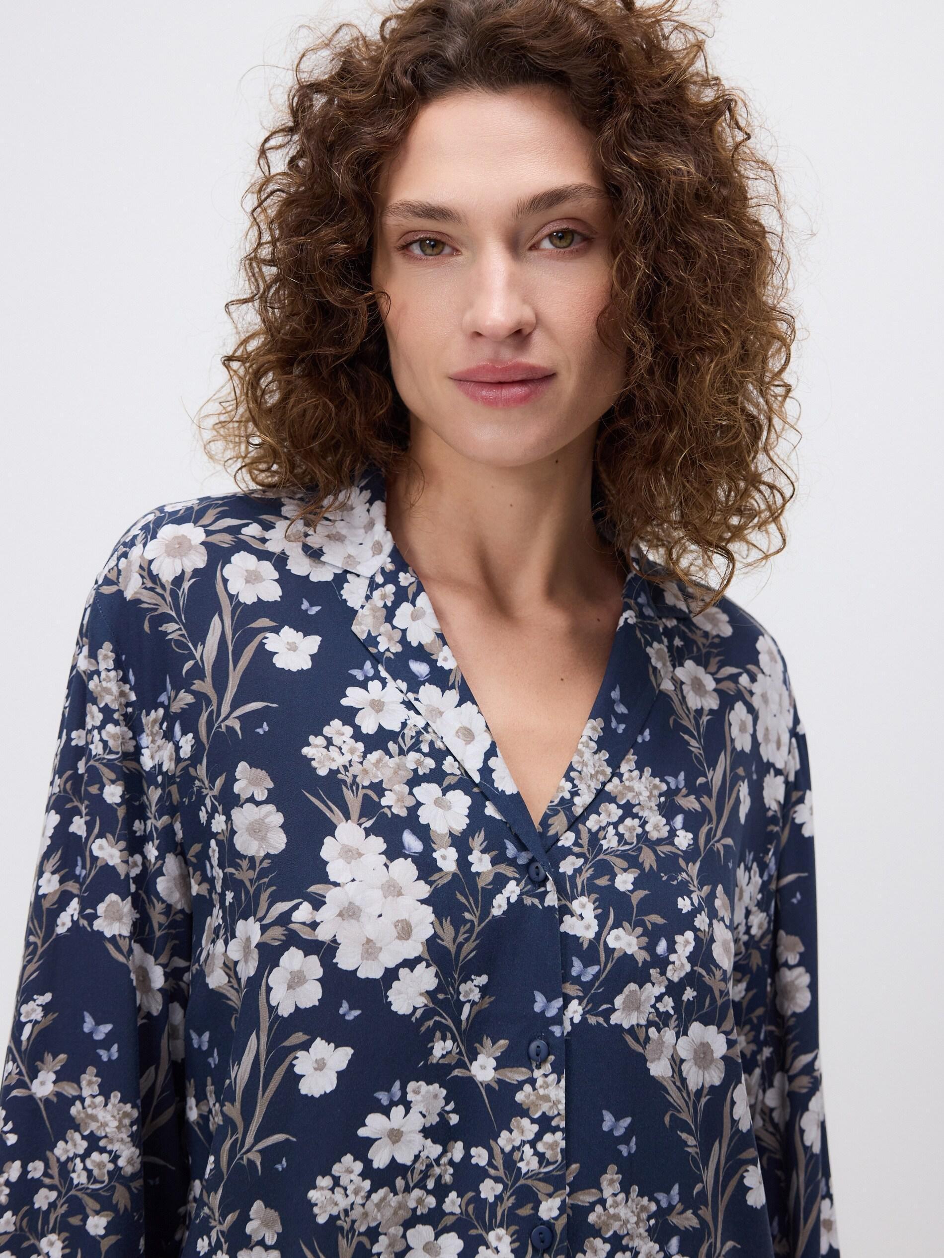 NAVY Two piece viscose pyjama set, Navy, medium