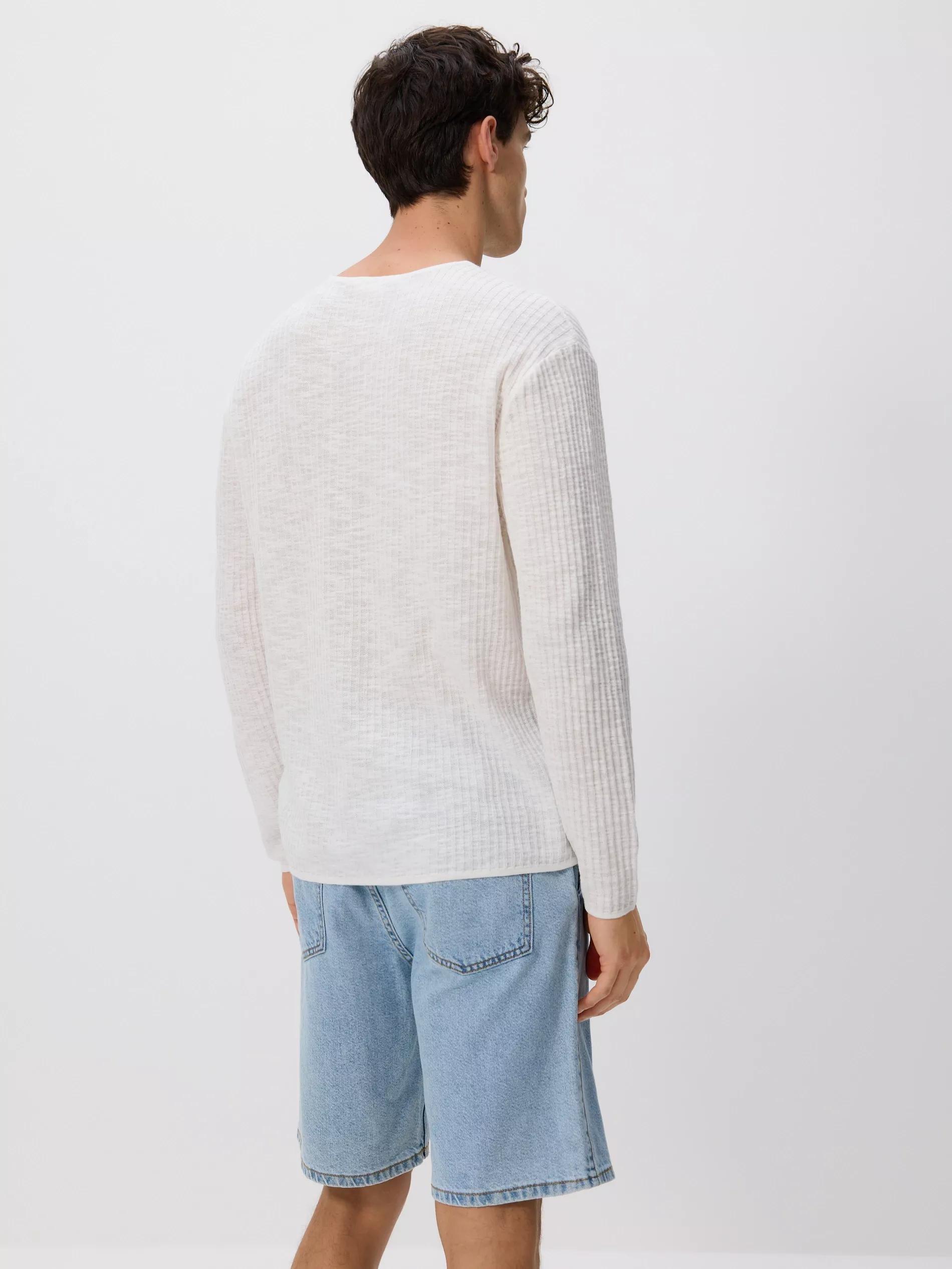 White Jumper In Textured Knit, , large image number 3