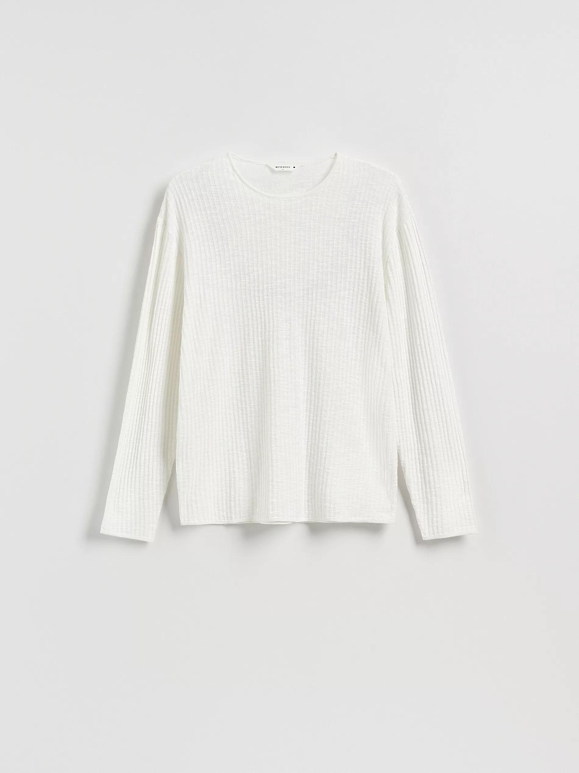 White Jumper In Textured Knit, , large image number 4