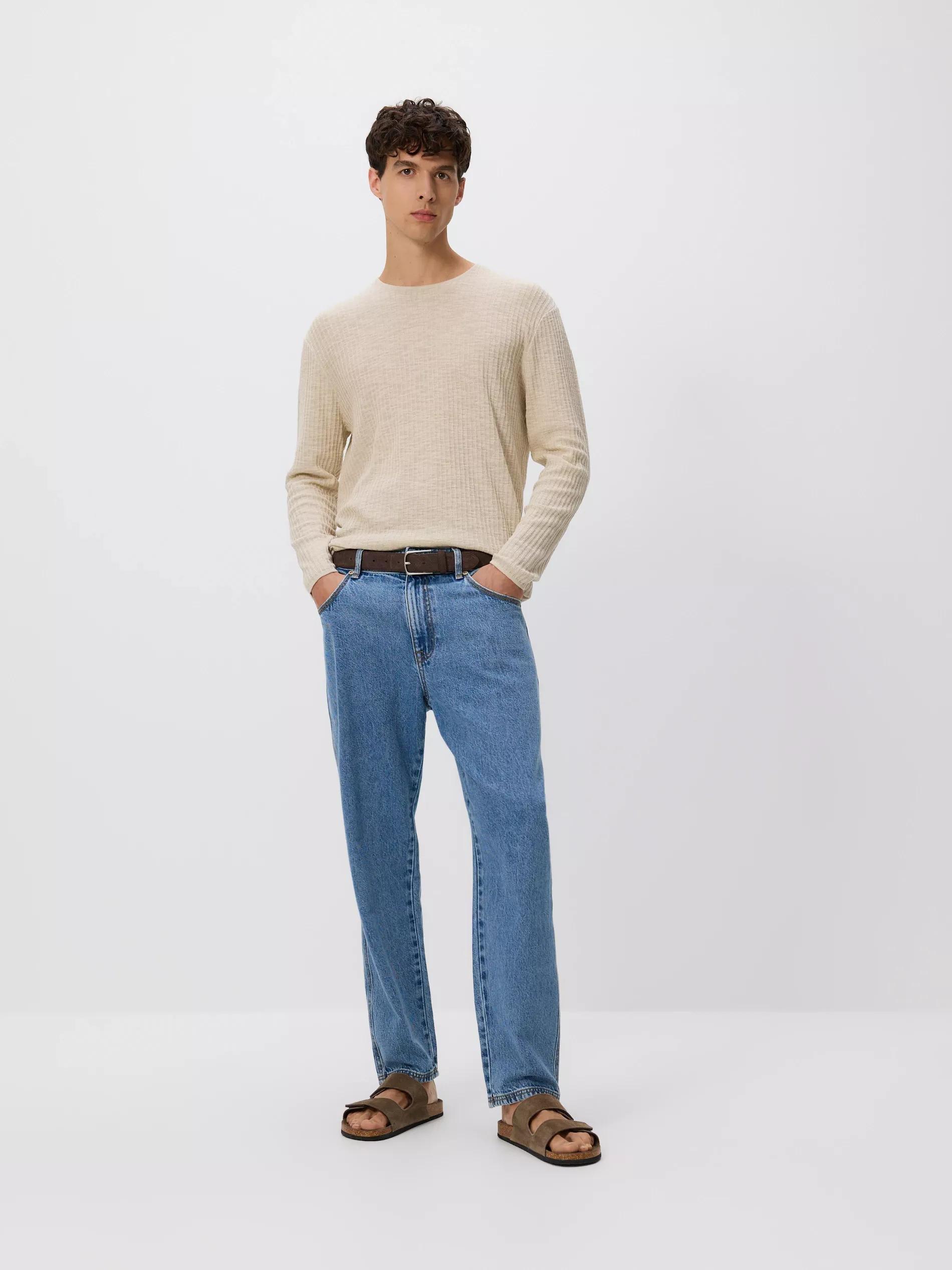 Beige Jumper In Textured Knit, Beige, large image number 2
