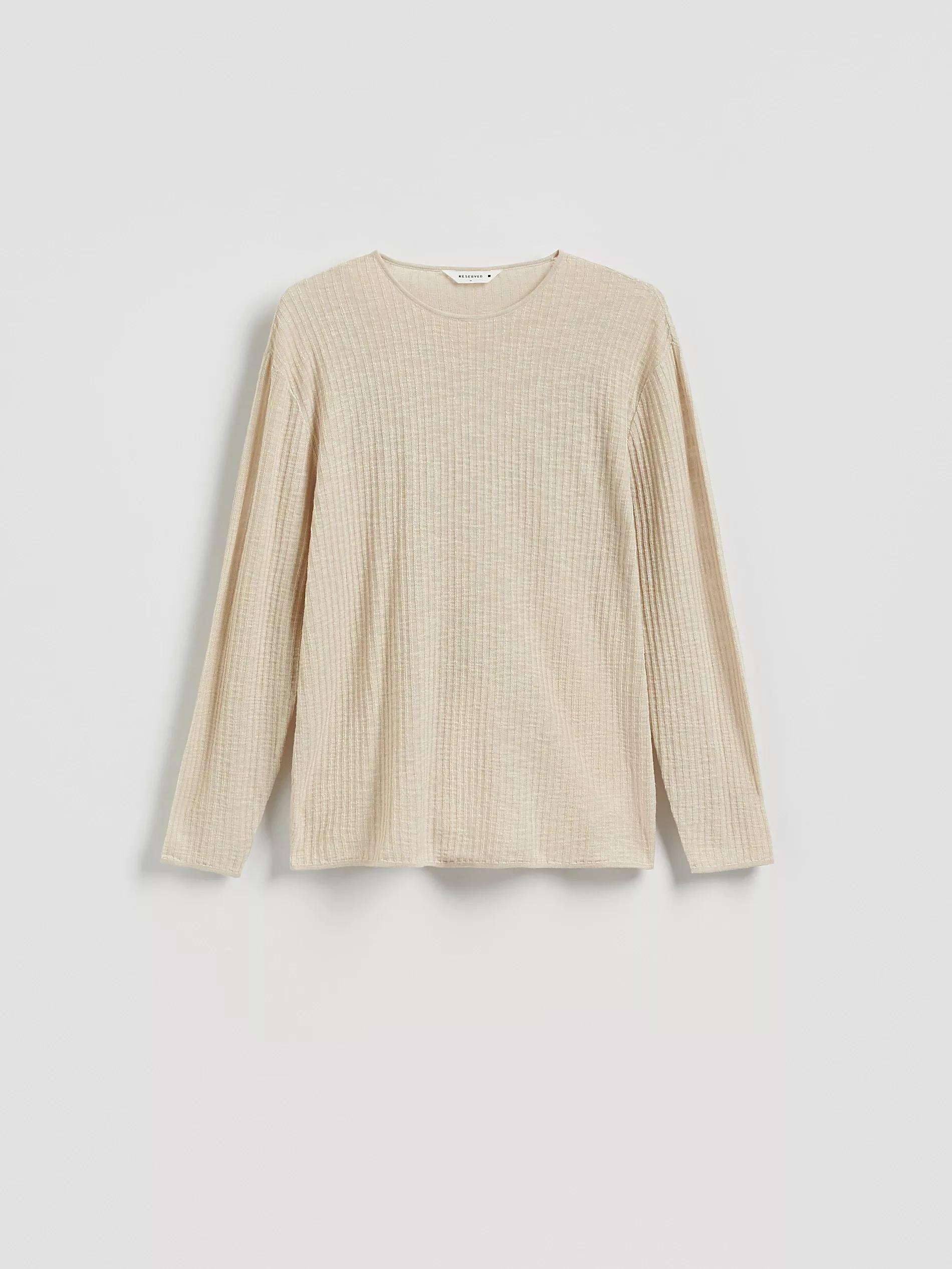 Beige Jumper In Textured Knit, Beige, large image number 4