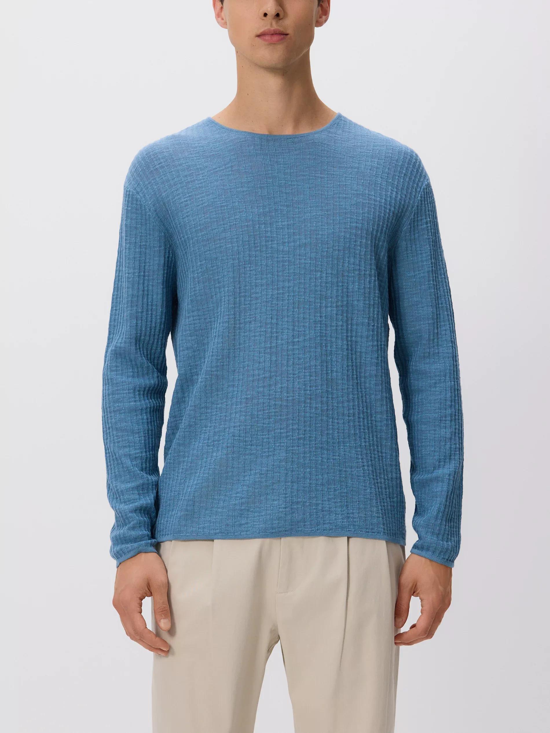Blue Jumper In Textured Knit, Blue, large image number 1