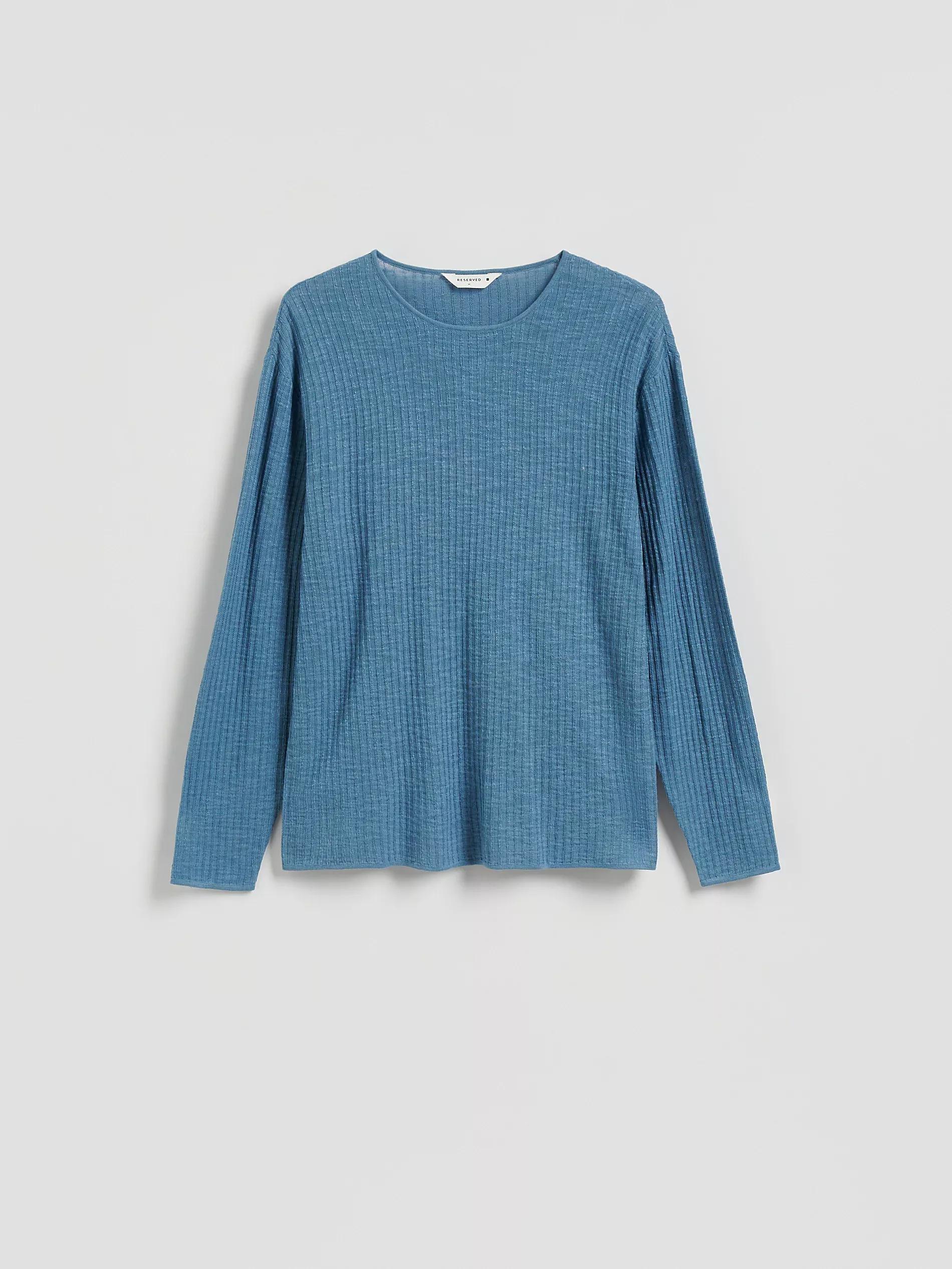 Blue Jumper In Textured Knit, Blue, medium
