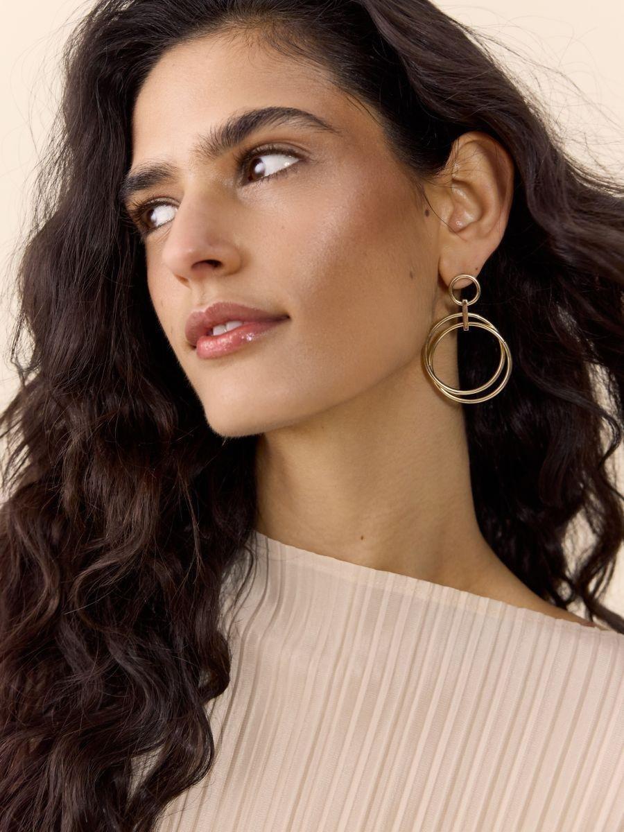 Gold Dangle Earrings, Golden, large image number 0